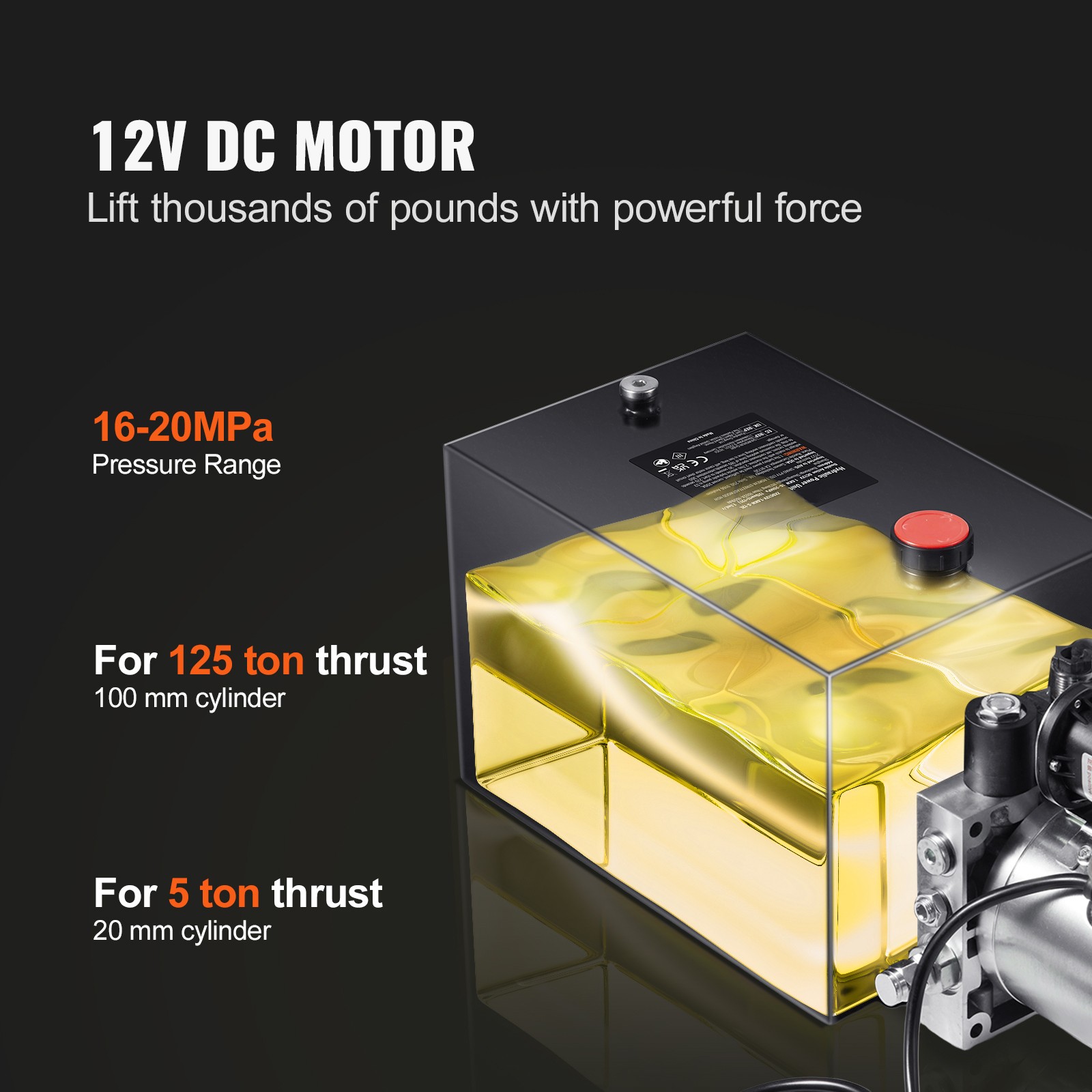 4 Quart Single Acting Hydraulic Dump Trailer Power Unit Lift Remote Remote