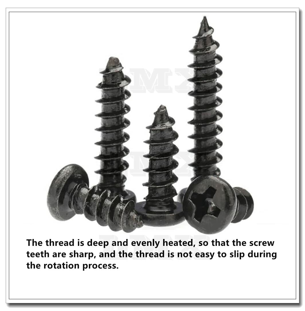 Black Phillips Pan Head Self tapping screws M1 M1.2 M1.4 M1.5 M1.7 M2 M2.5 M3