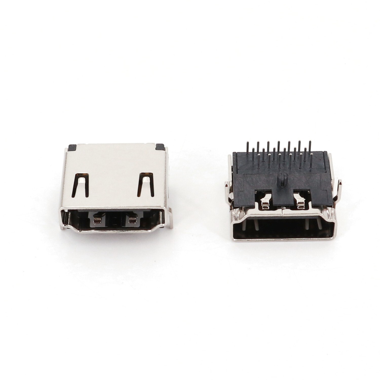 10Pcs HDMI Type A Right Angle 3 Row 19-Pin DIP Female Socket PCB Mount Connector