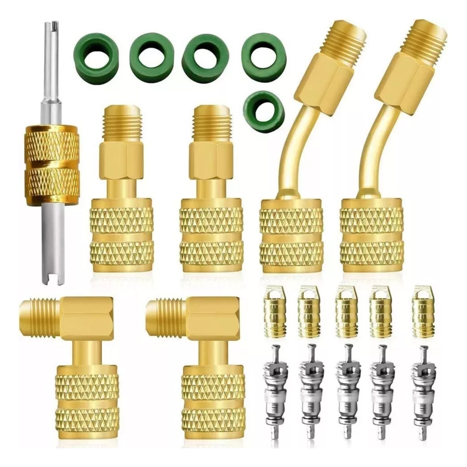R410A Adapter Kit Mini Split Adapter With Thread: 1/4″ Male, 5/16″ Female