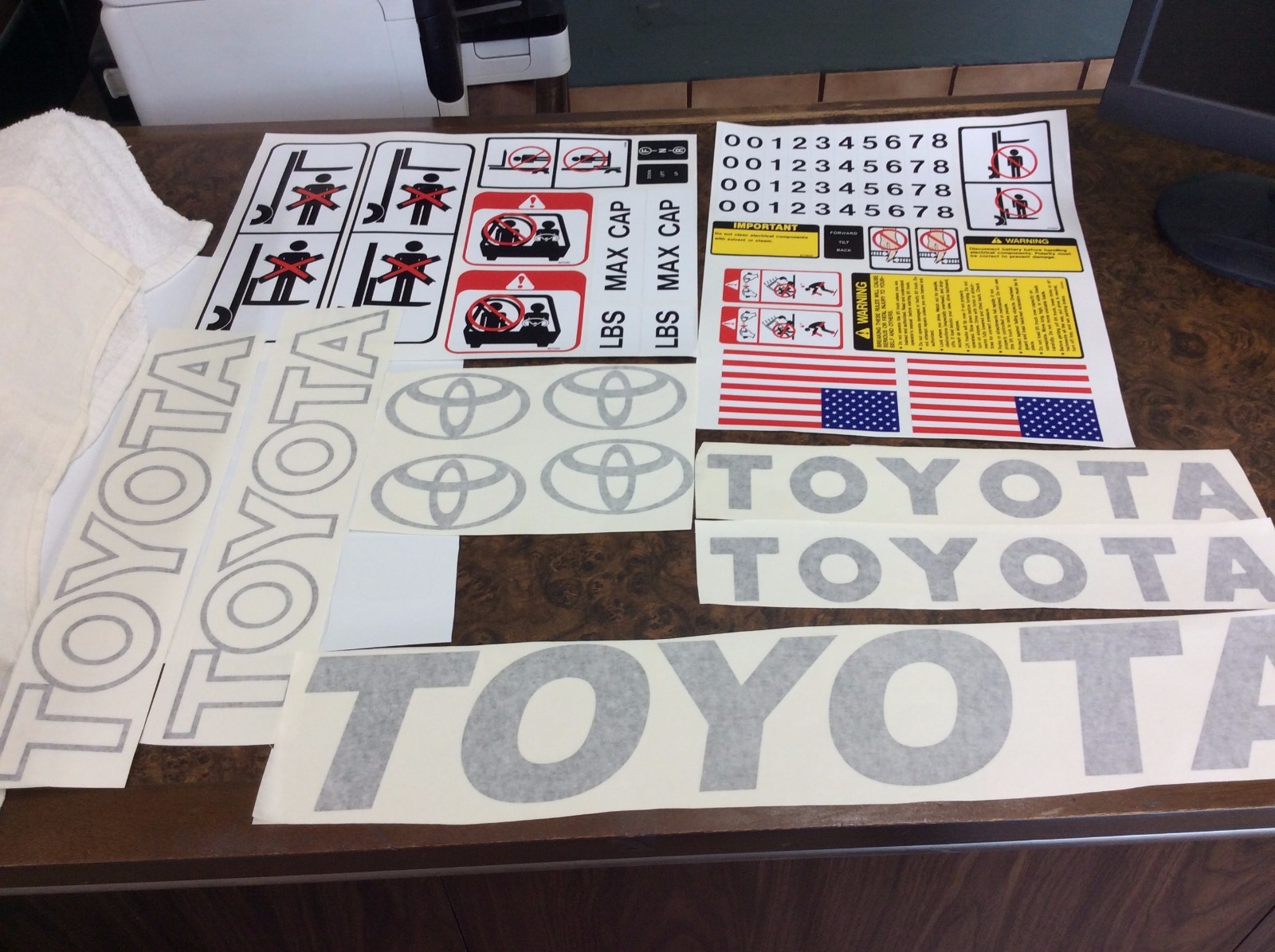 Forklift Decal Complete Toyota forklift decal kit with safety decals
