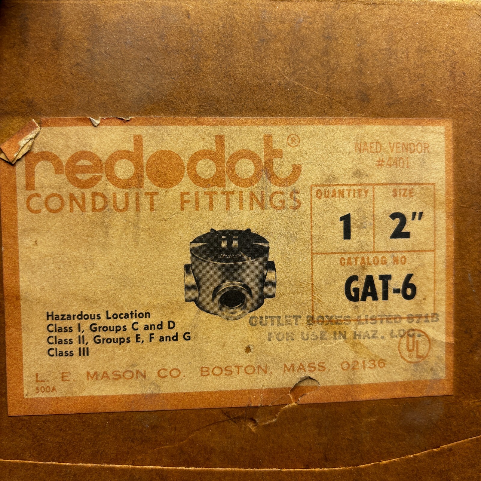 RED DOT GAT-6 CONDUIT FITTING OUTLET BOX 2″ T-STYLE W-3037 GAT6 GA SERIES 🎯