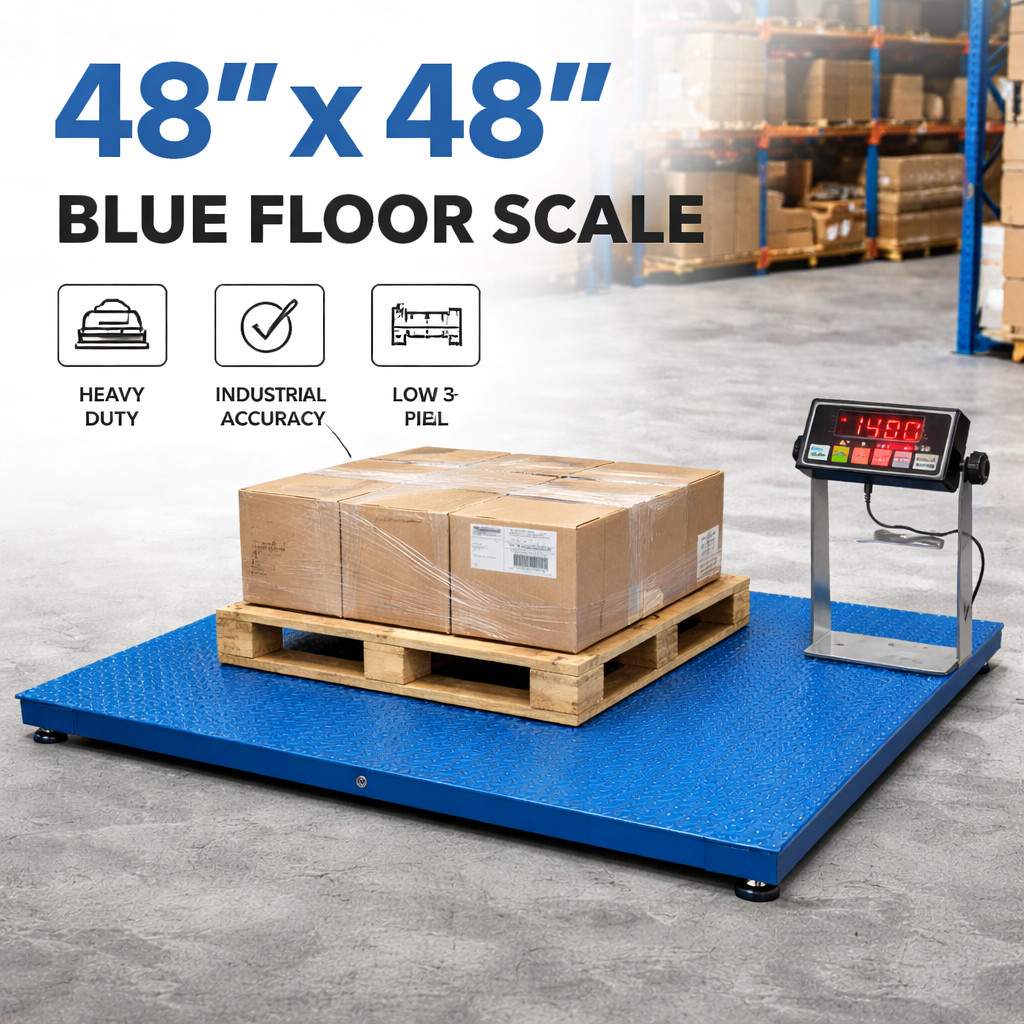 New Prime Scales 10000lb Pallet Scale /Floor Scale w/ Indicator 48×48″ Cal-Cert