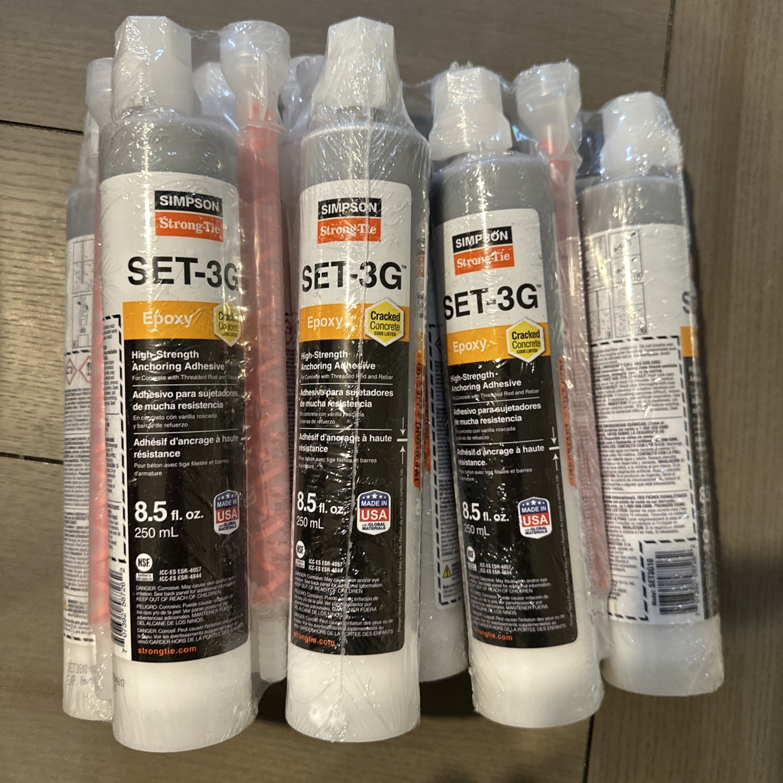 Simpson Strong‑Tie  SET‑3G High‑Strength Epoxy w/ Nozzle 7/26 Lot Of 7