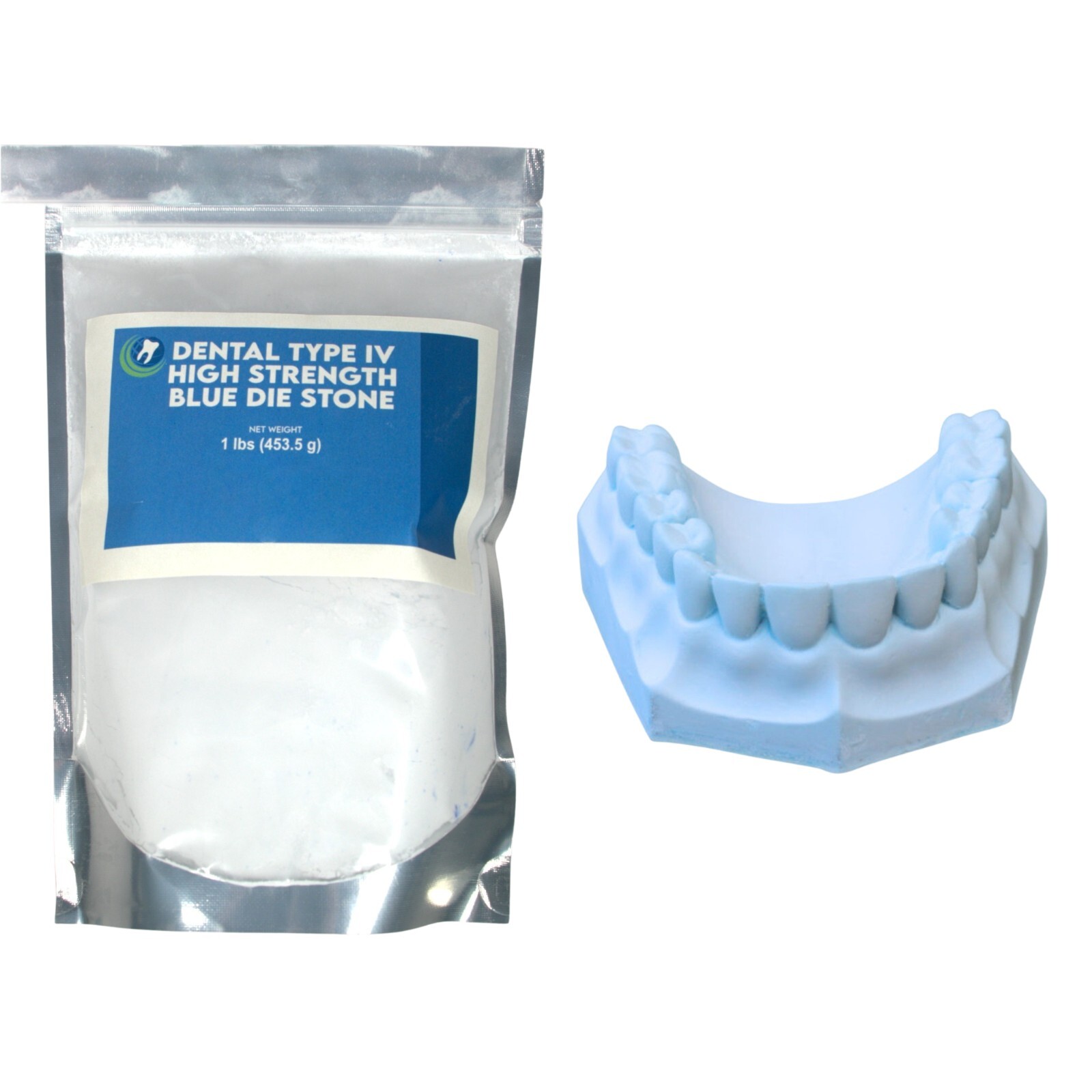 DENTAL GYPSUM DIE STONE TYPE IV BLUE HIGH STRENGTH COMPOUND LOW EXPANSION 1 Lb.