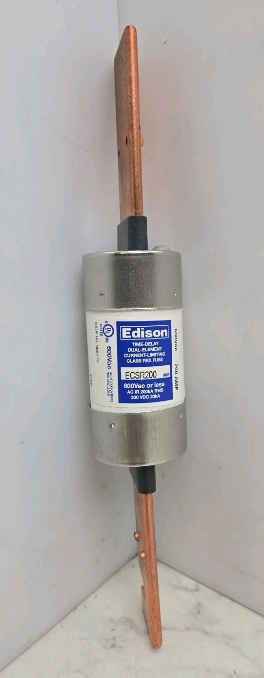 Edison ECSR200 Time-Delay Dual Element Industrial Fuse 200A 600Vac New