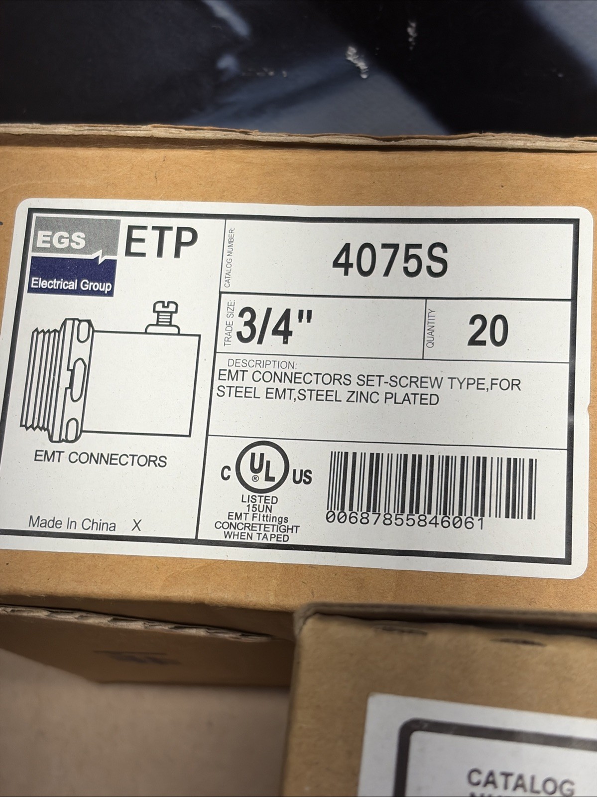 NEW! [Qty-60!] EGS 4075S 3/4” ETP Set-Screw EMT Couplings _FAST SHIPPING!