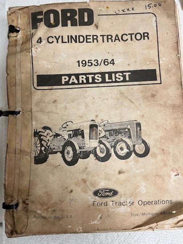 GENUINE Ford 4 Cylinder Tractor 1953 / 64 Parts List Manual 48084