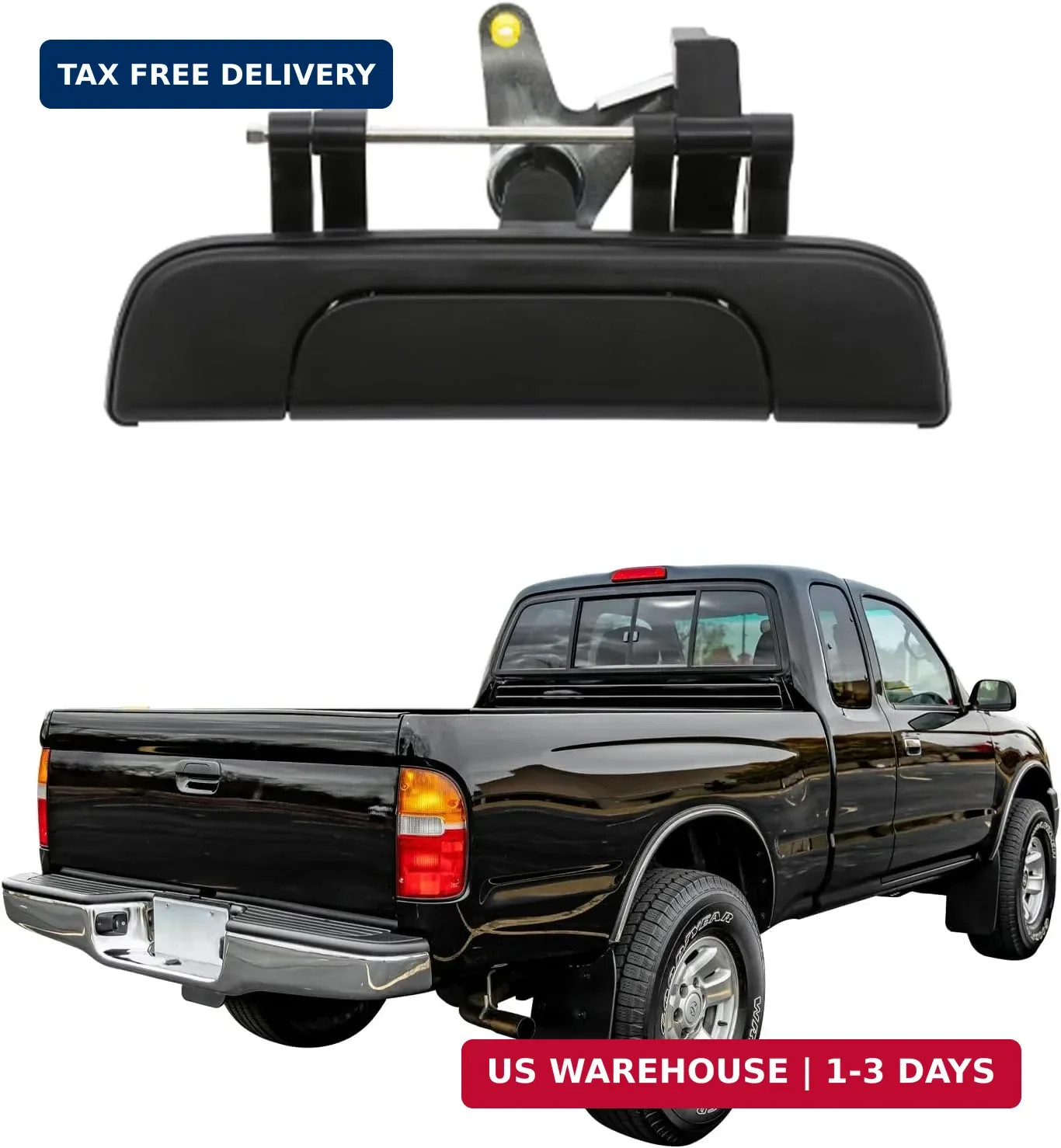 Tailgate Door Handle, Compatible with 1995-2004 Toyota Tacoma Pickup, Exterior R