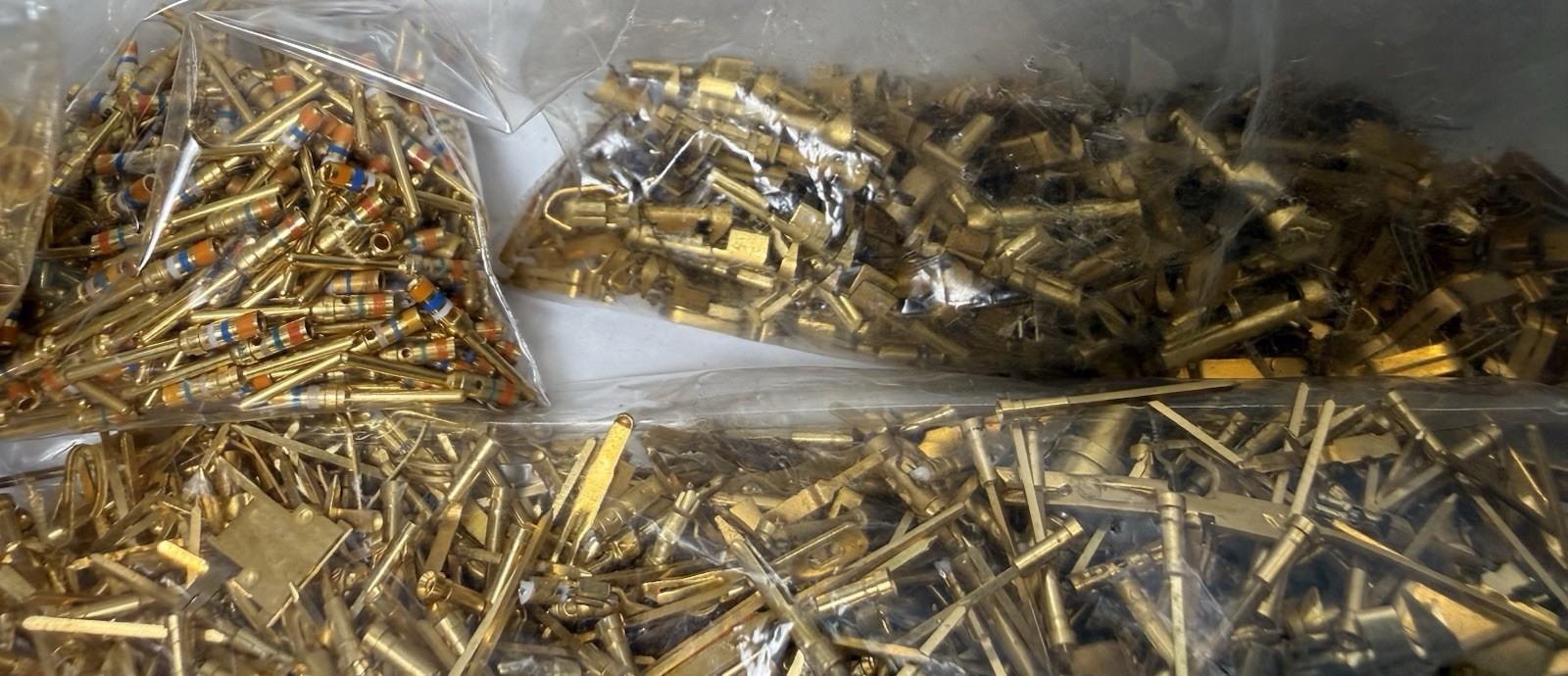 1100 Grams Of Gold-Plated Pin Contacts for Scrap Gold Recovery