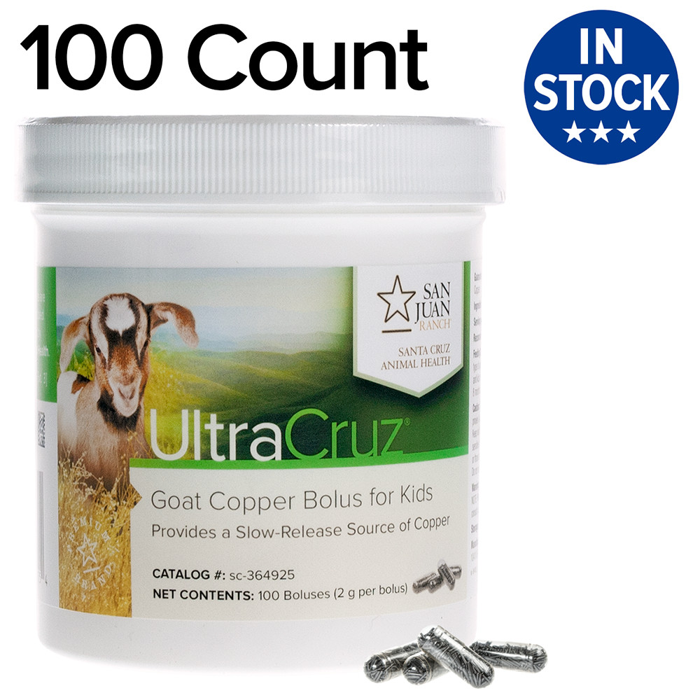 UltraCruz Goat Copper Bolus Supplement for Kid Goats, 100 Count x 2 Grams