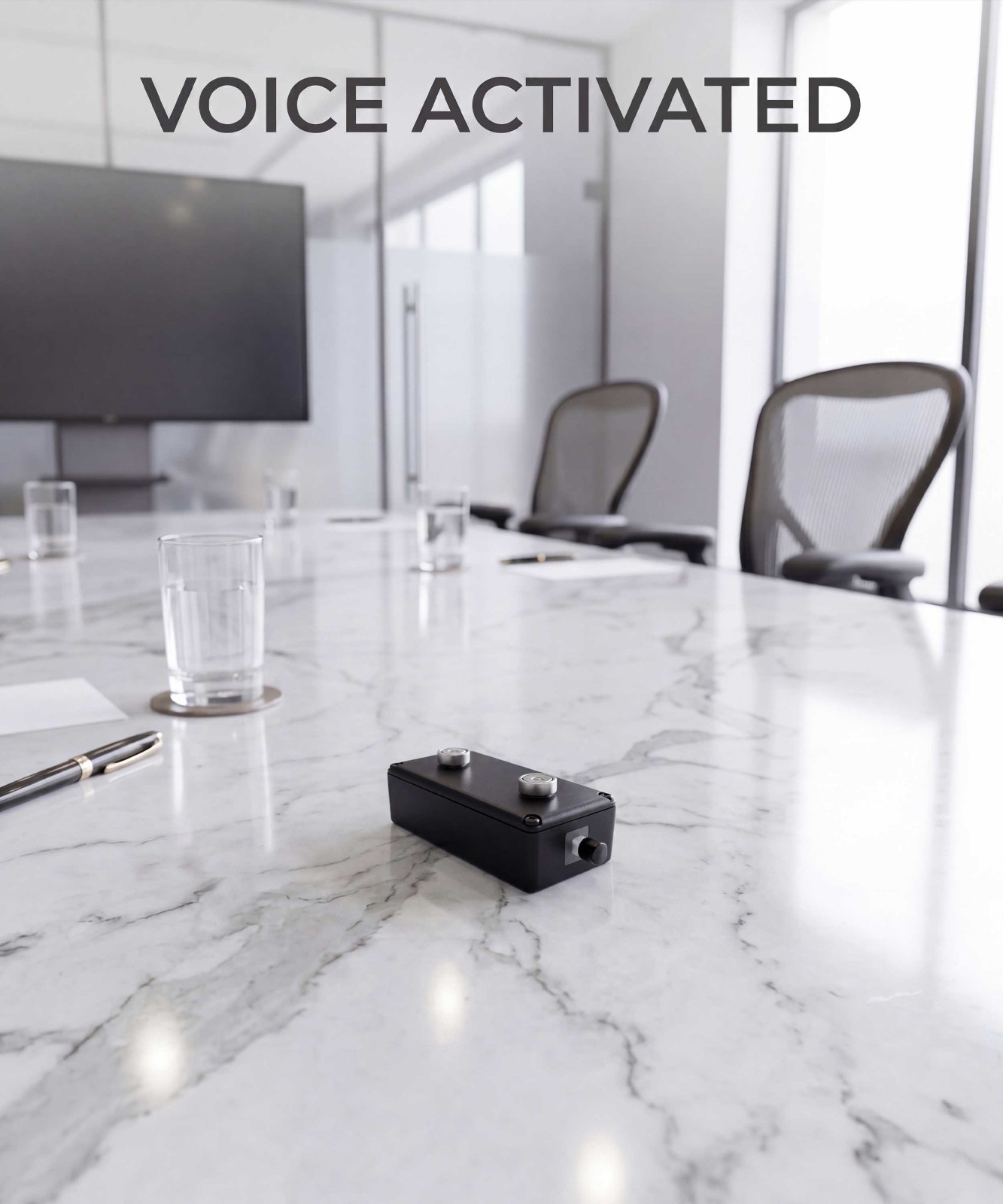 Black Vox Voice Activated Digital Audio Recorder Long Battery Life with Magnet