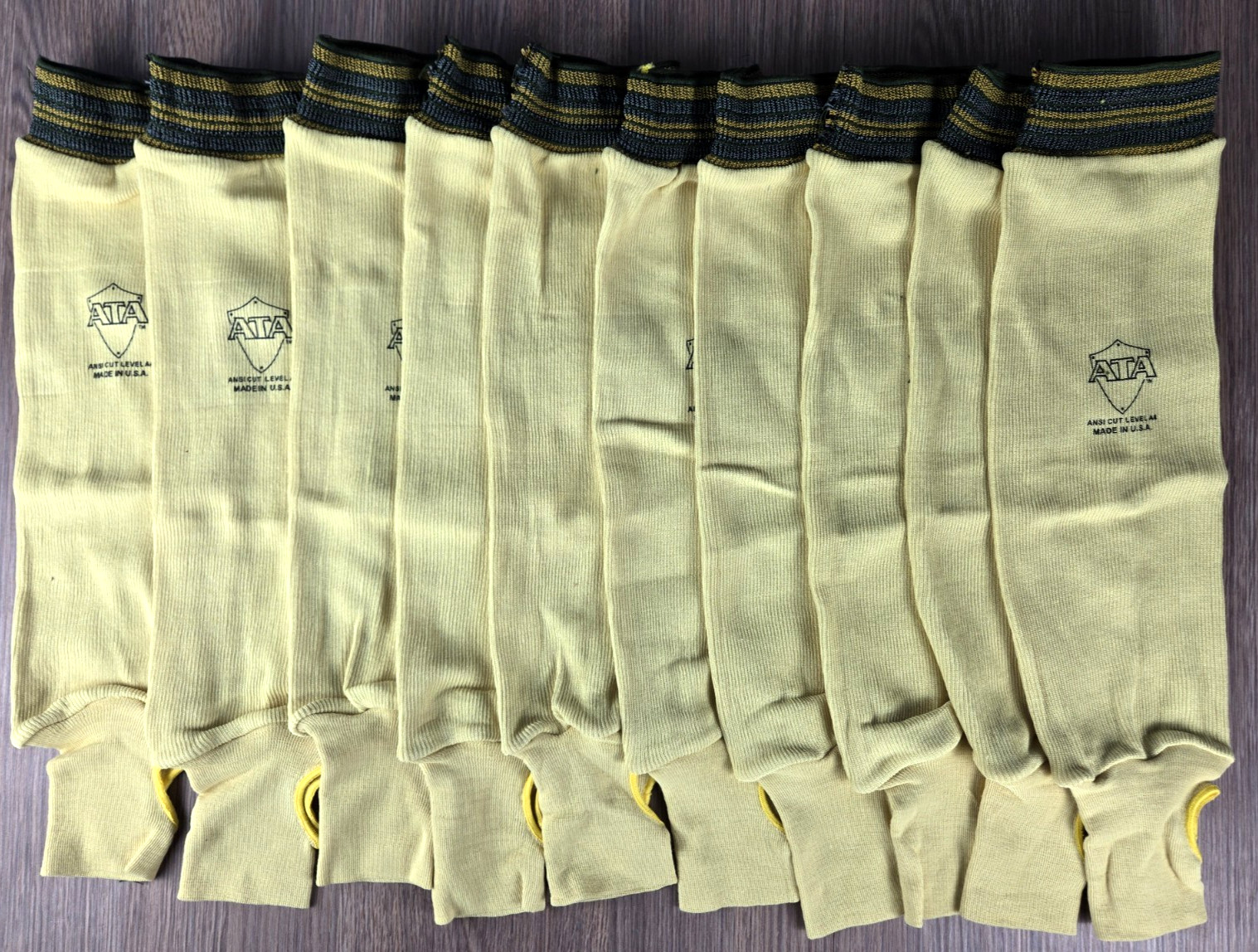 Lot of 10X ATA cut resistant arm sleeve with thumb hole, ANSI Level 4 A4 New