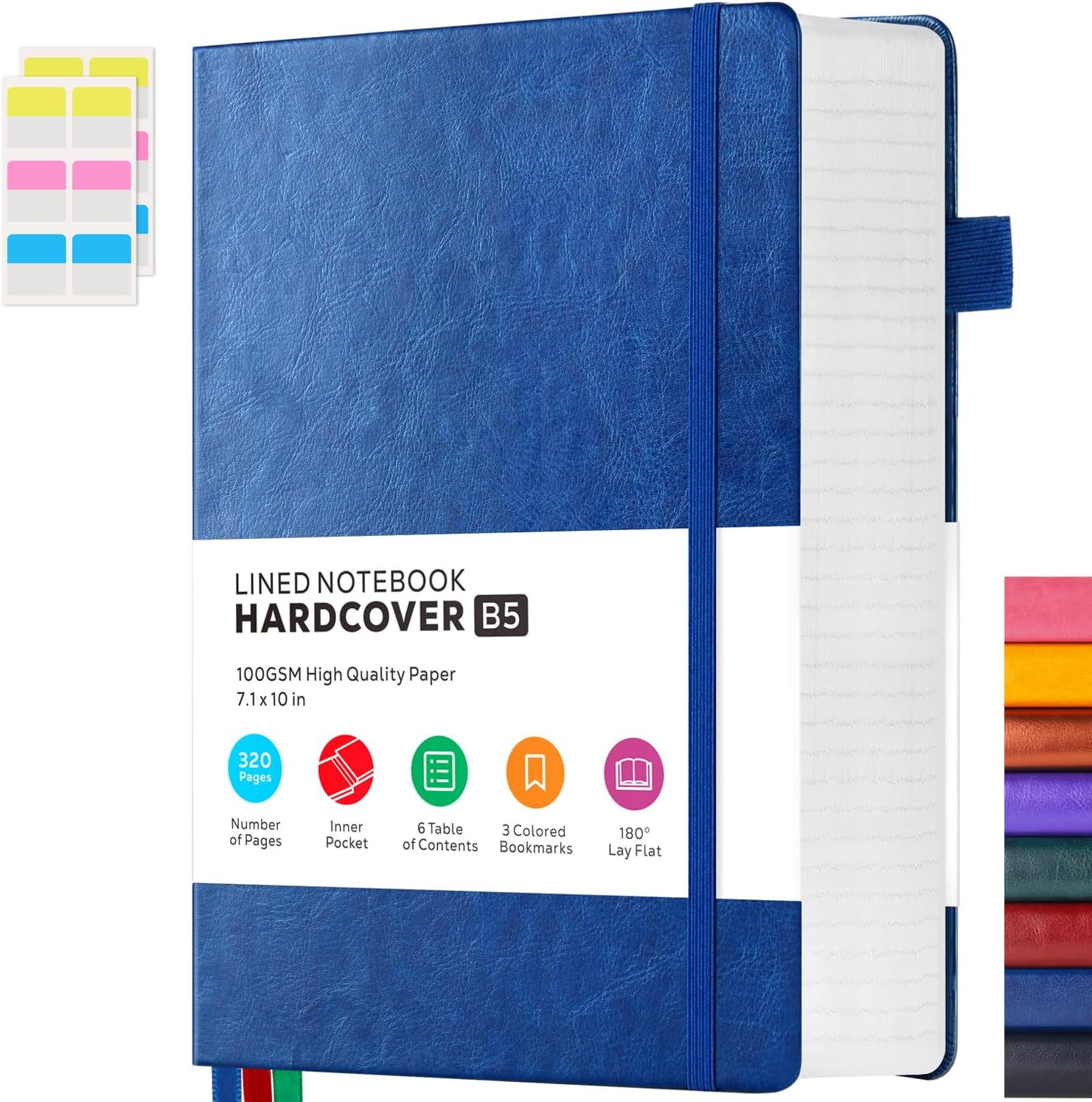 Hardcover Lined Notebook Journal for Writing, 320 Pages Leather Thick College Ru