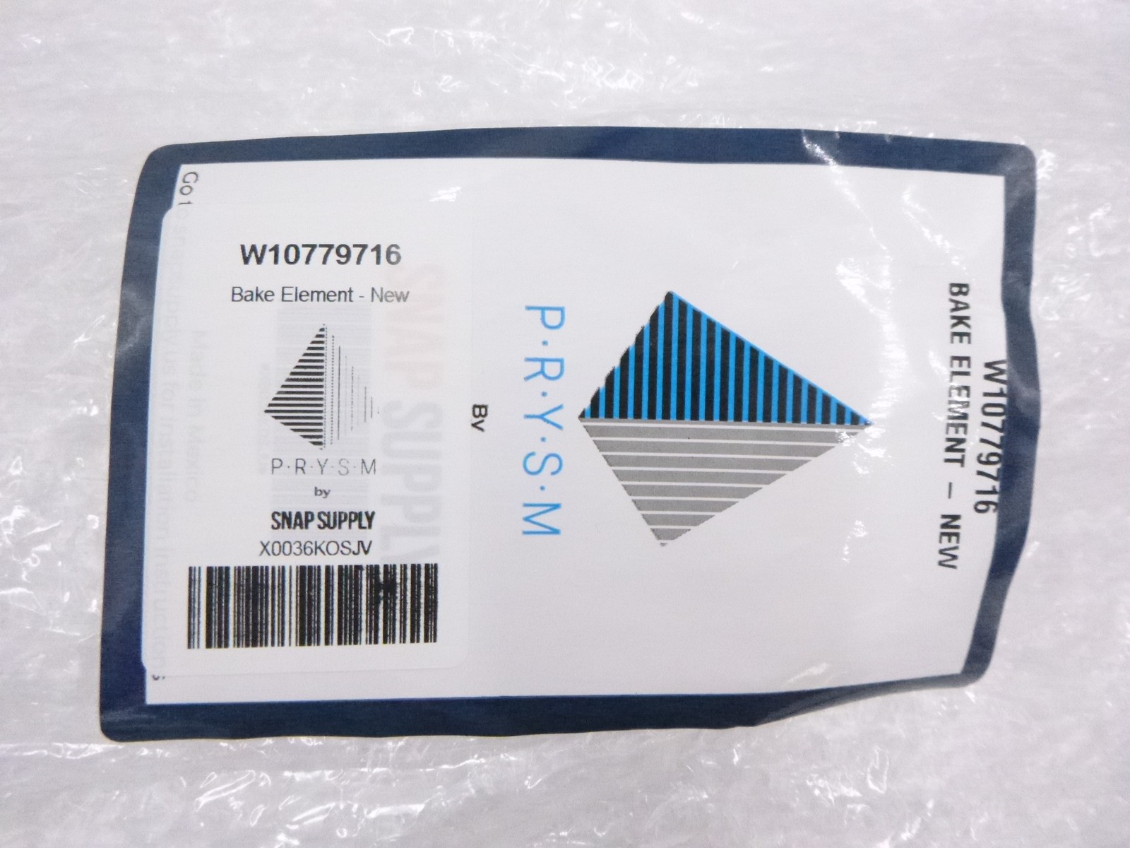 Prysm Bake Element Replaces W10779716