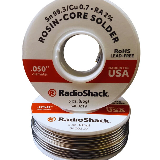 RadioShack SnCu 99.3/0.7 Lead-Free Solder, 0.050″ Diameter – 3.0 oz. Spool