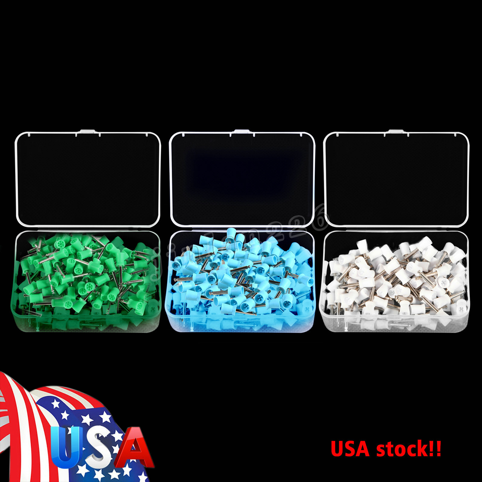 100pcs Dental Polishing Cups Prophy Cup Latch Type Brushes Rubber Color