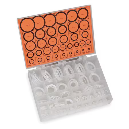 Backup Ring Asst, Ptfe, 325 Pcs, 36 Sizes, 1Rgz7