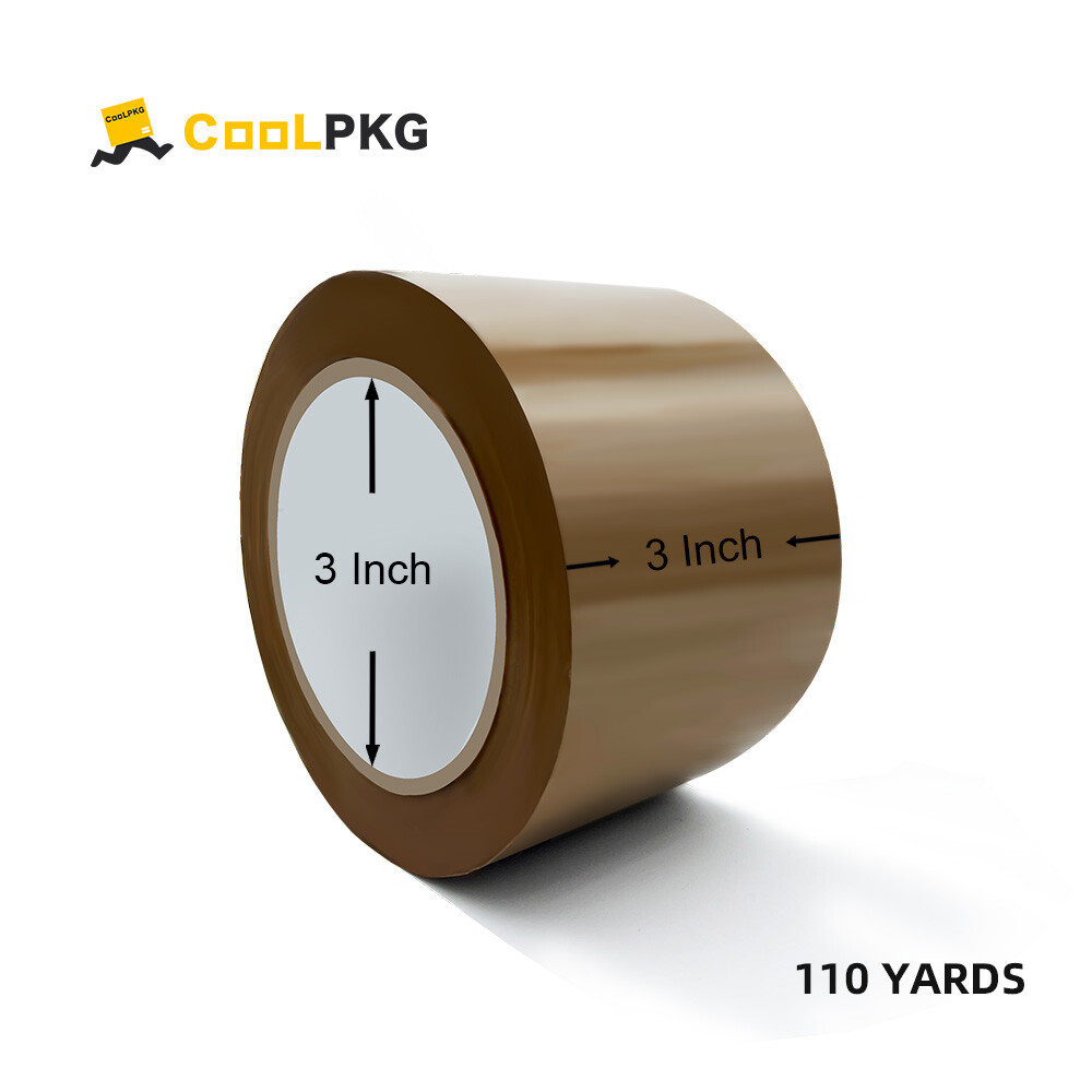 Up to 24 Rolls 3″ x 110 Yard Tan/Brown Carton Sealing Packing Shipping Box Tape