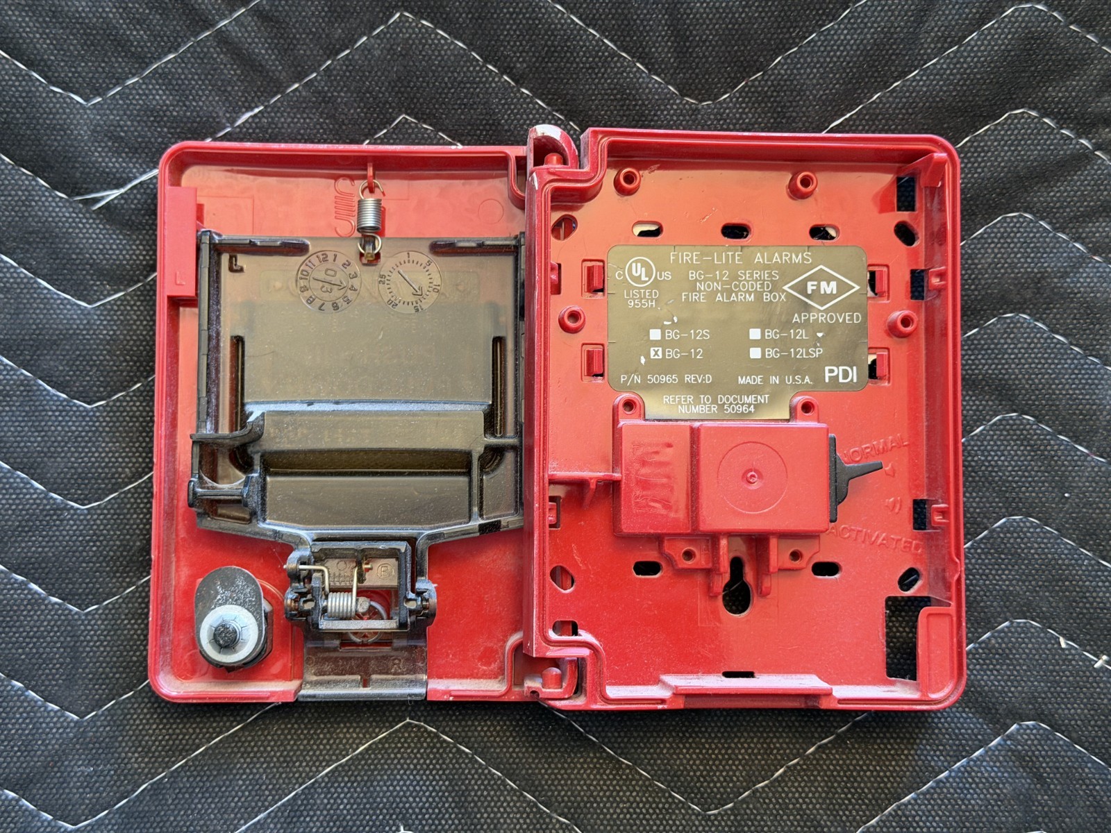 Fire-Lite BG-12 Fire Alarm Pull Station USED
