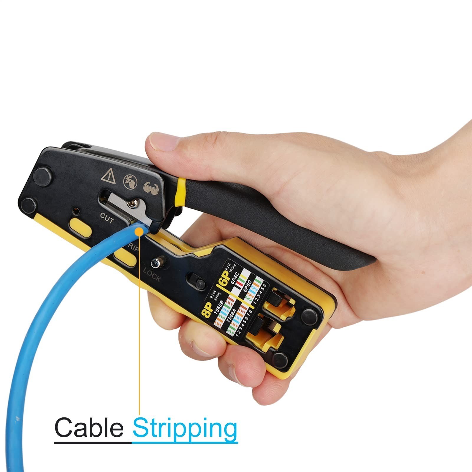 Solsop Pass Through RJ45 Crimp Tool Kit Ethernet Crimper CAT5 Cat5e Cat6 Crimpin