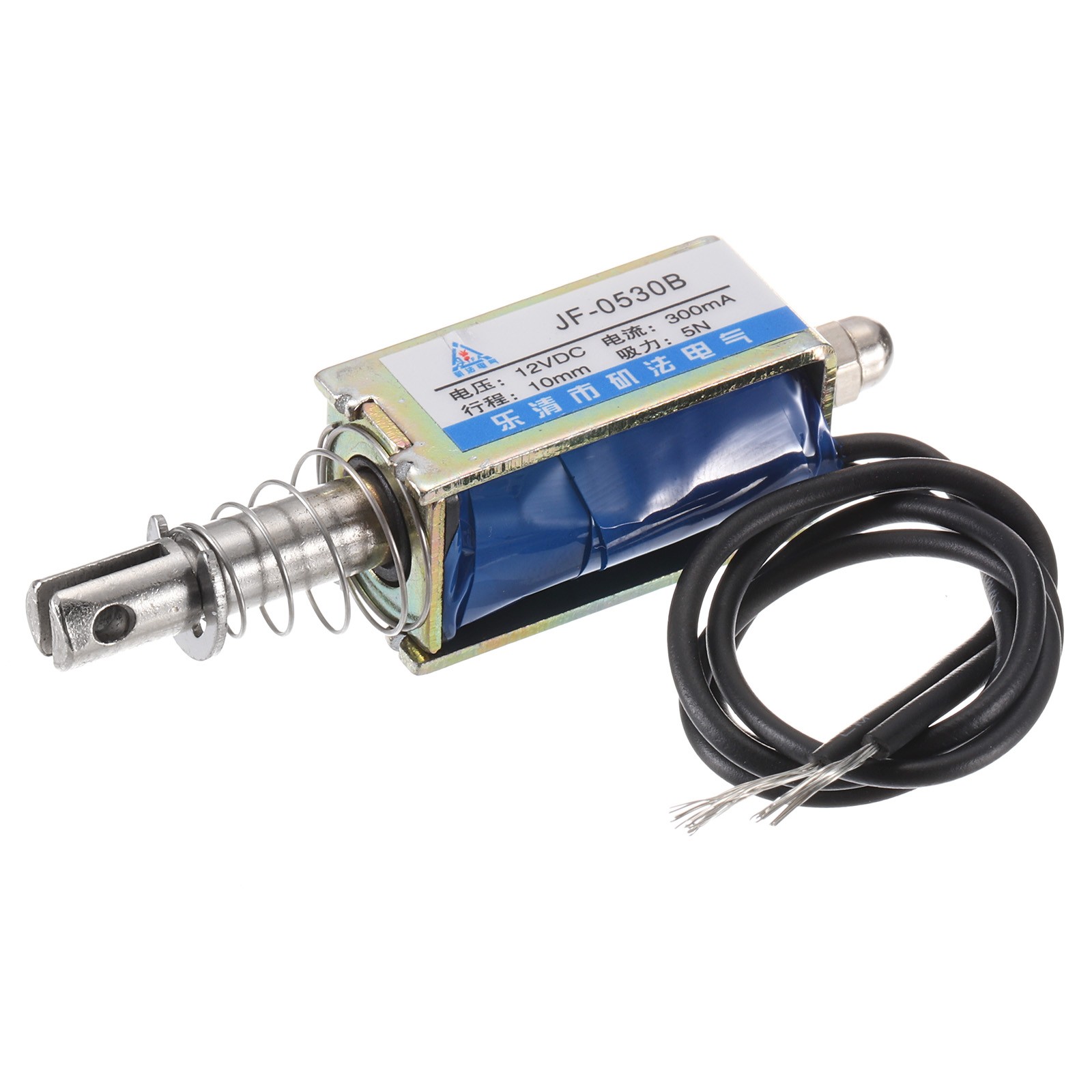 DC 12V 0.3A Solenoid Electromagnet Push Pull Type 5N 10mm Open Frame JF-0530B