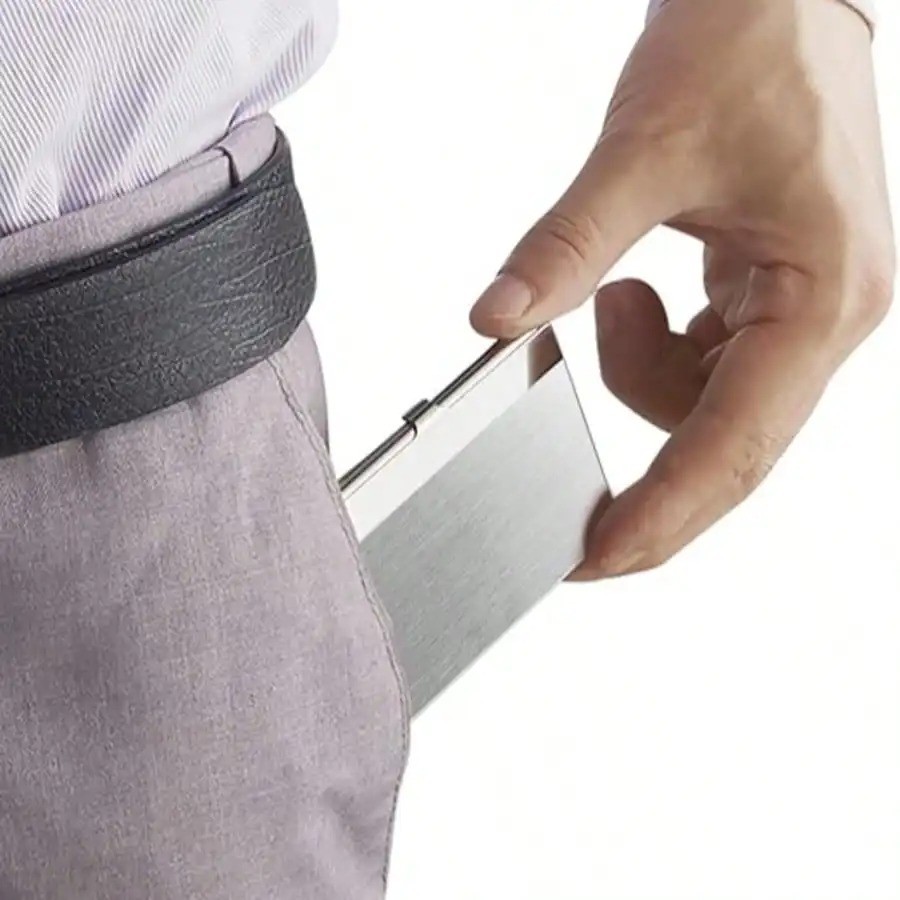 Stainless Steel Card Holder Case Pocket Metal Wallet for ID Credit Business Card
