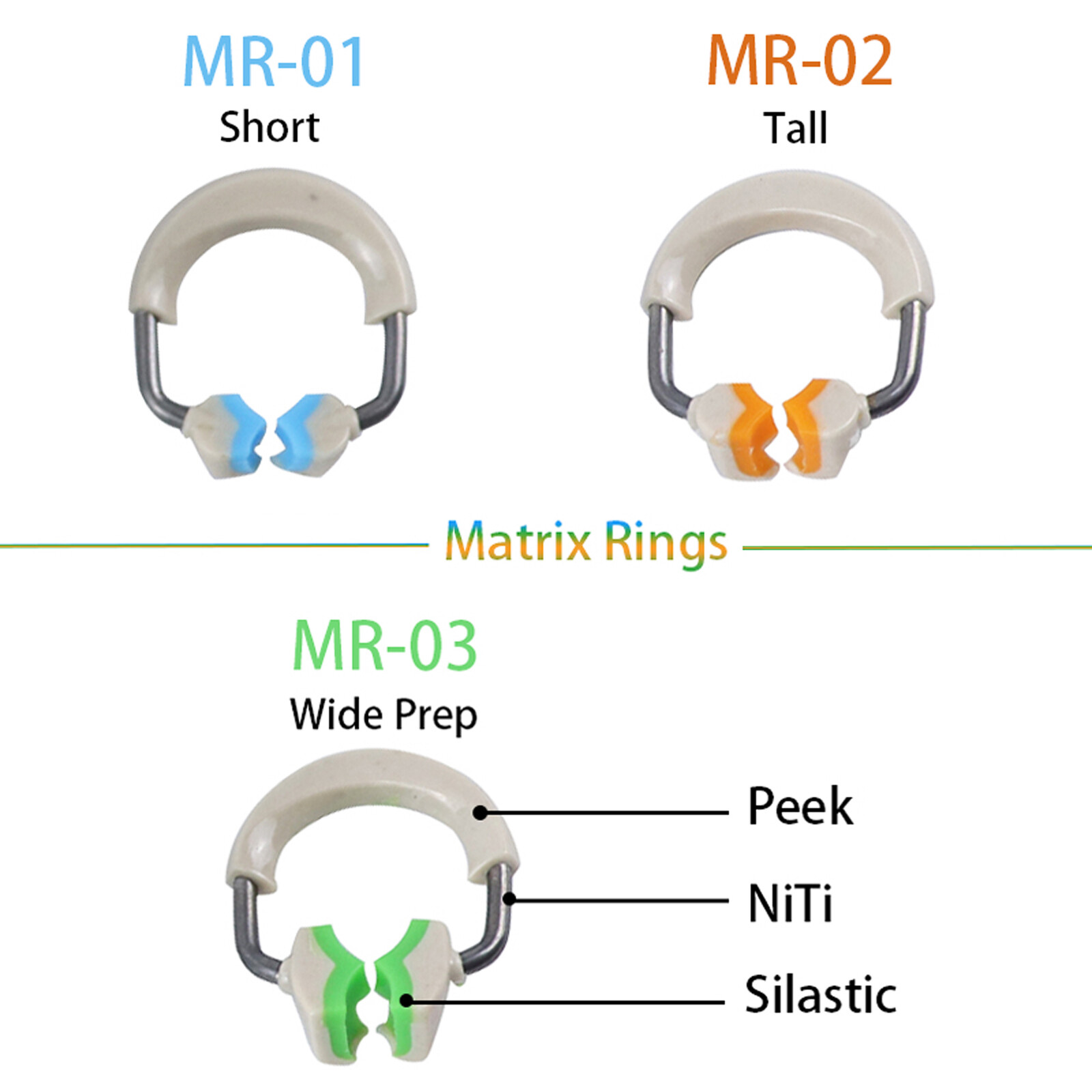 Dental Matrix Bands Ring Sectional Matrice Clamp 3D Separator Fit for Garrison
