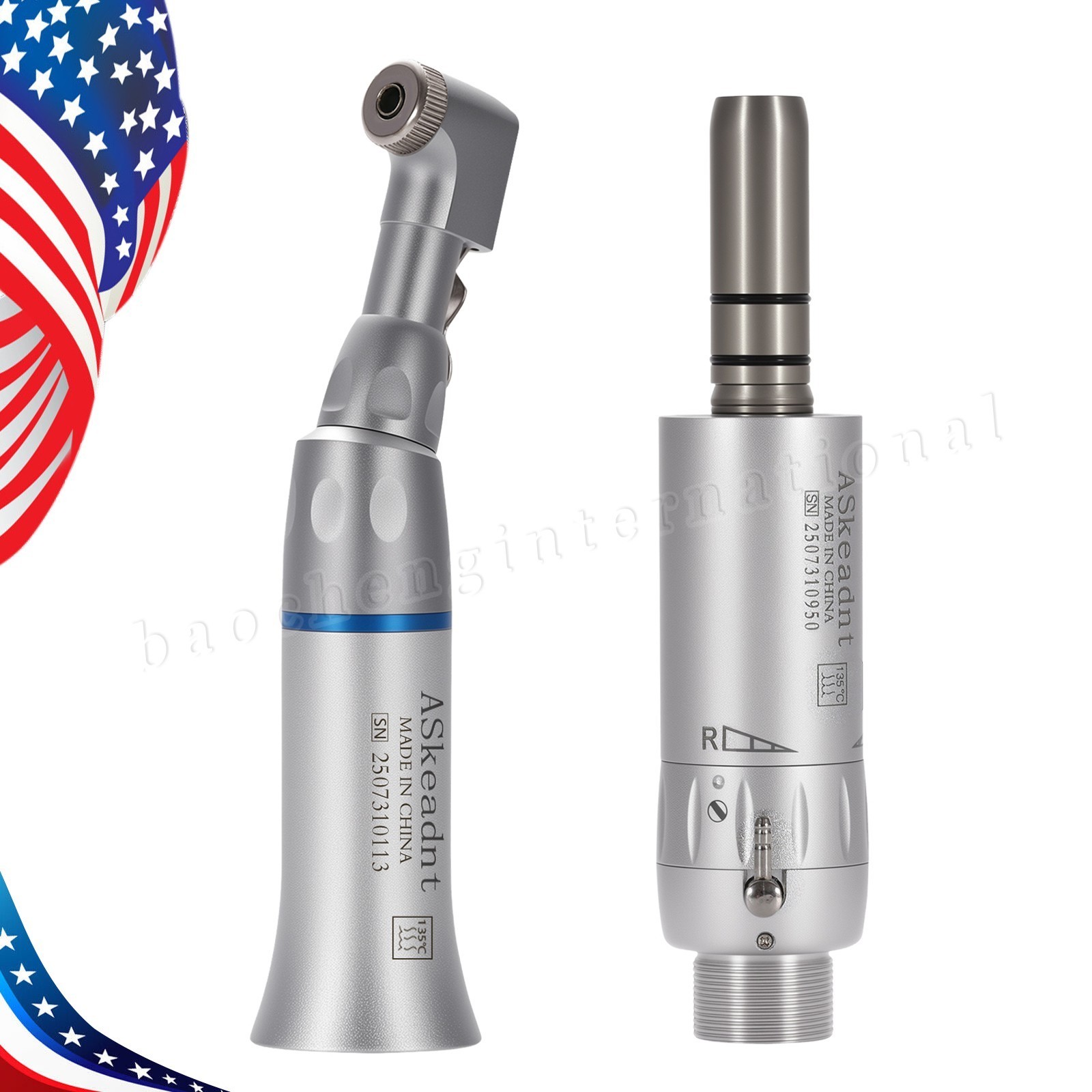 Dental slow Speed Contra Angle Straight Handpiece Air Motor 2H/4H Micromotor
