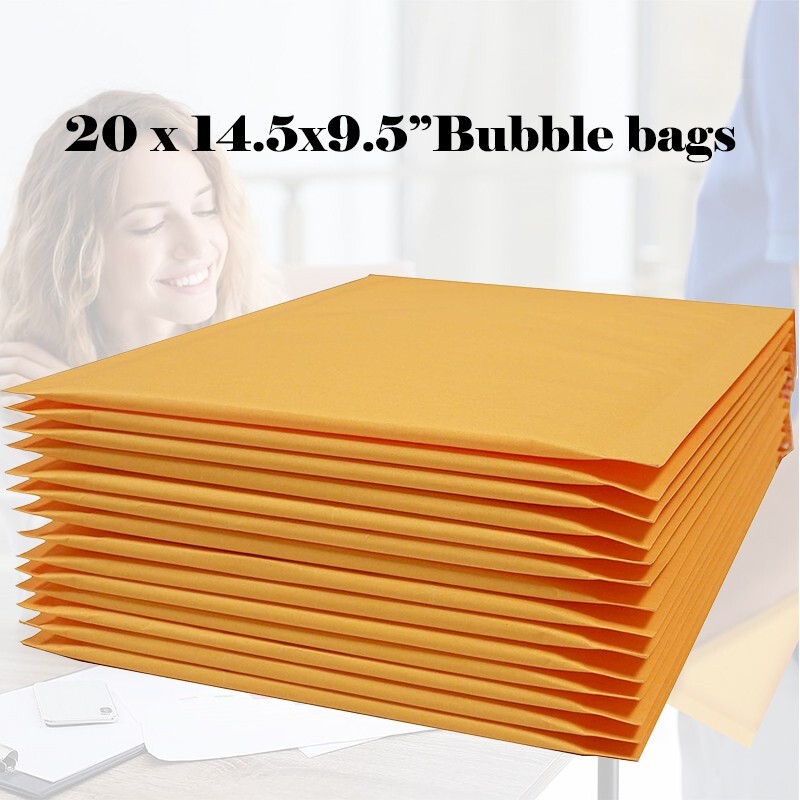 9.5×14.5 yellow cowhide bubble mail padded envelope bag shock-absorbing bag