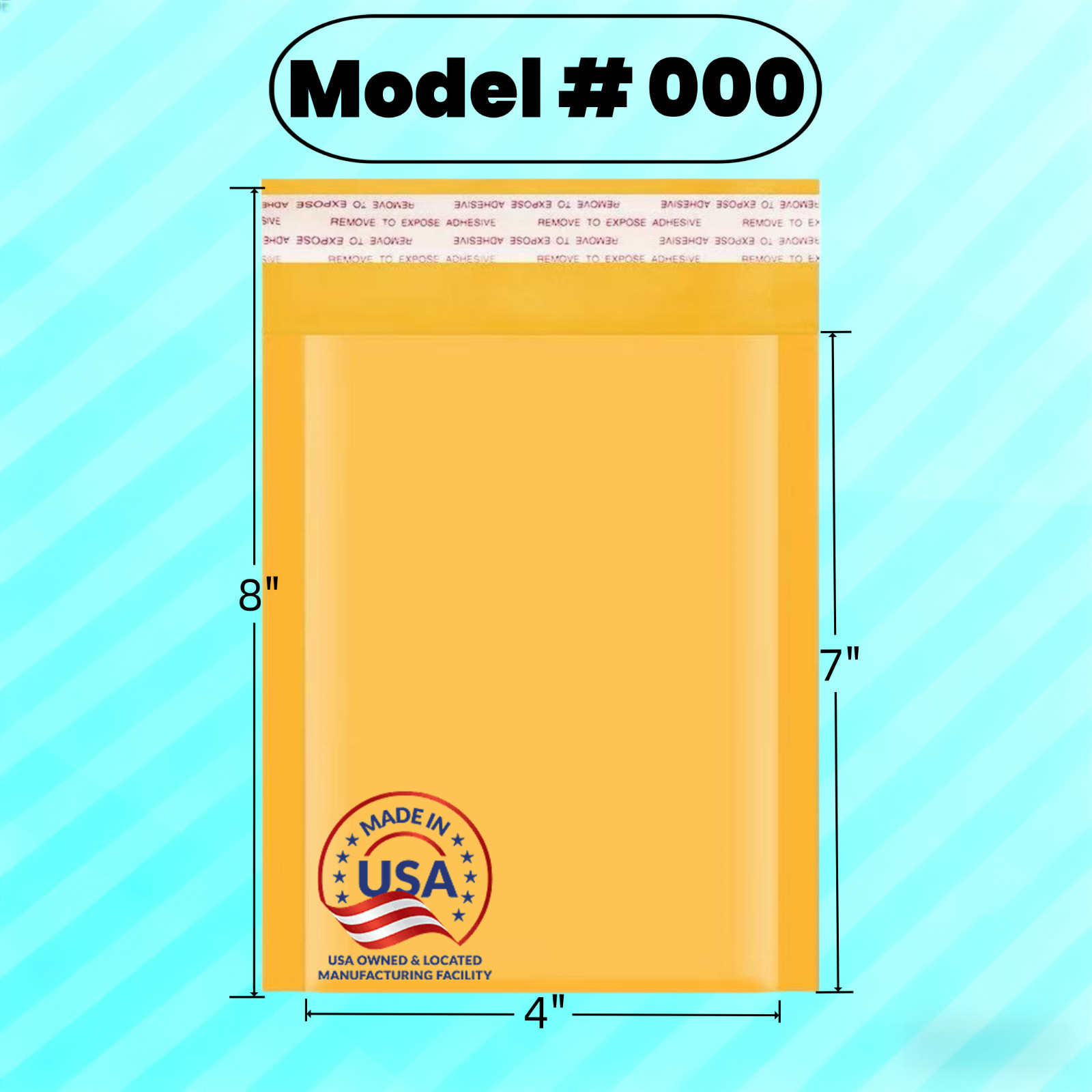 4X8 #000 Kraft Bubble Mailers Padded Envelopes Shipping Bags Self-Seal