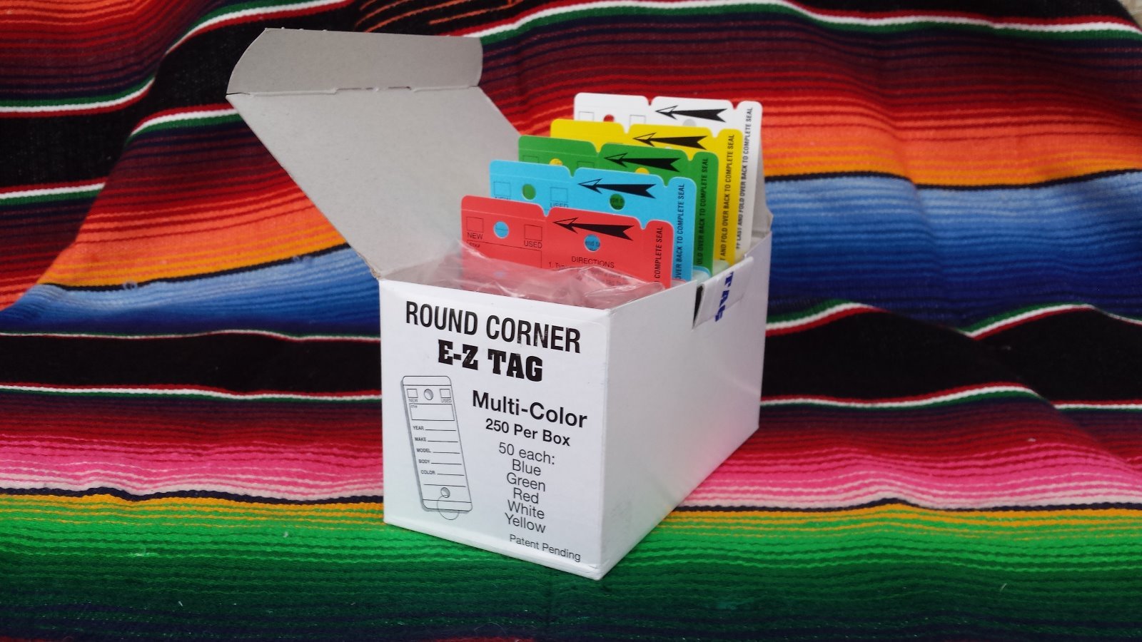 Car Dealer Key Tags, (versa tag style from E-Z Line) Multi Color Self Laminating