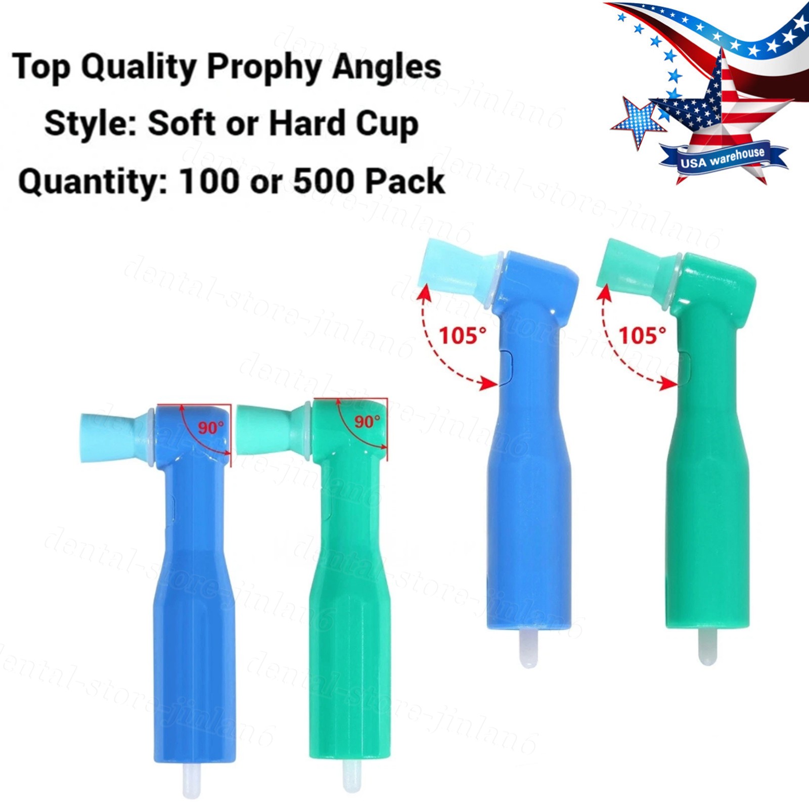 Dental Prophy Angles Brushes 90° 105° Rubber Teeth Whitening Polishing Cup Angle