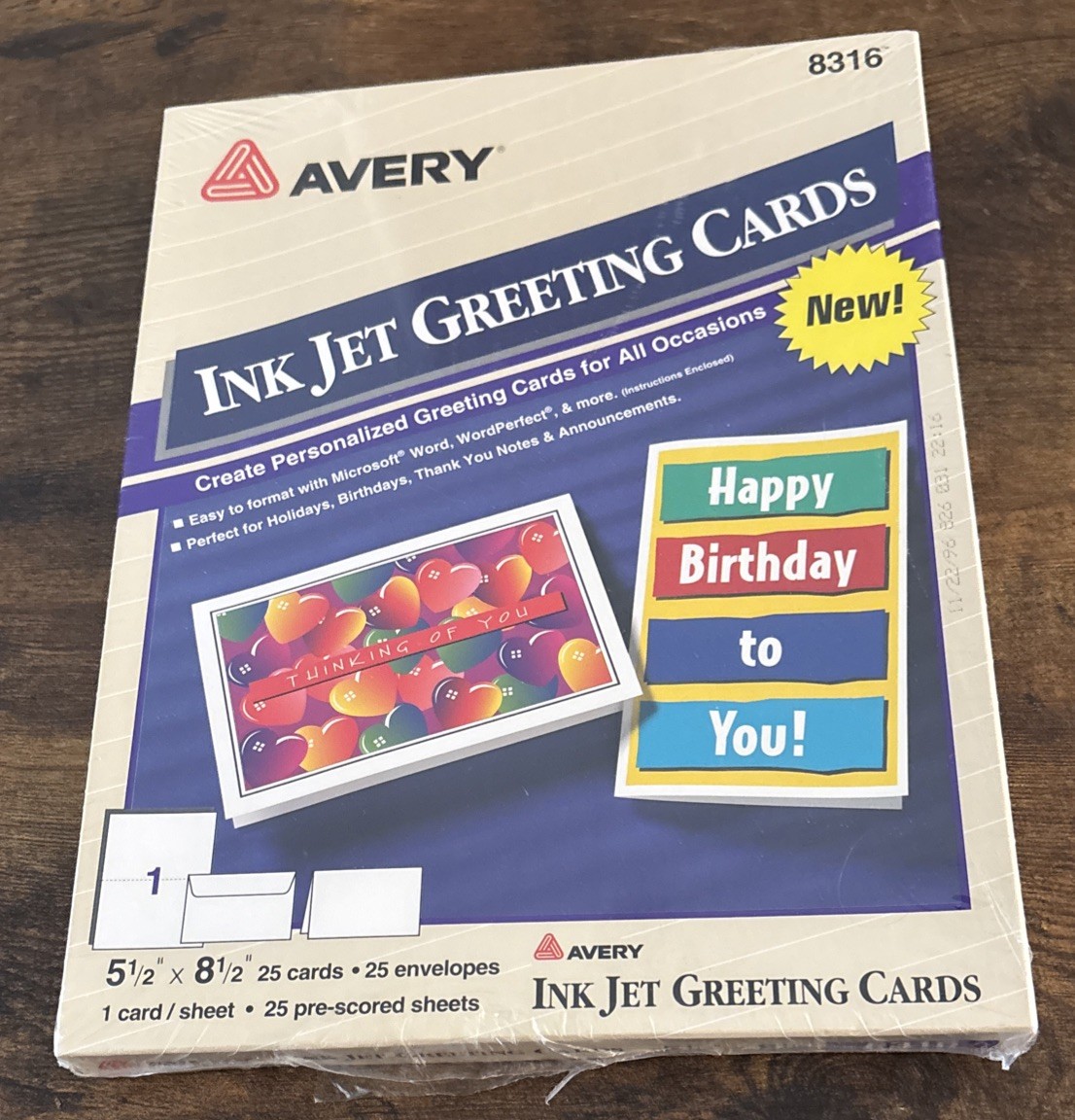 Avery 8316 25 Ink Jet Greeting Cards with 25 Envelopes