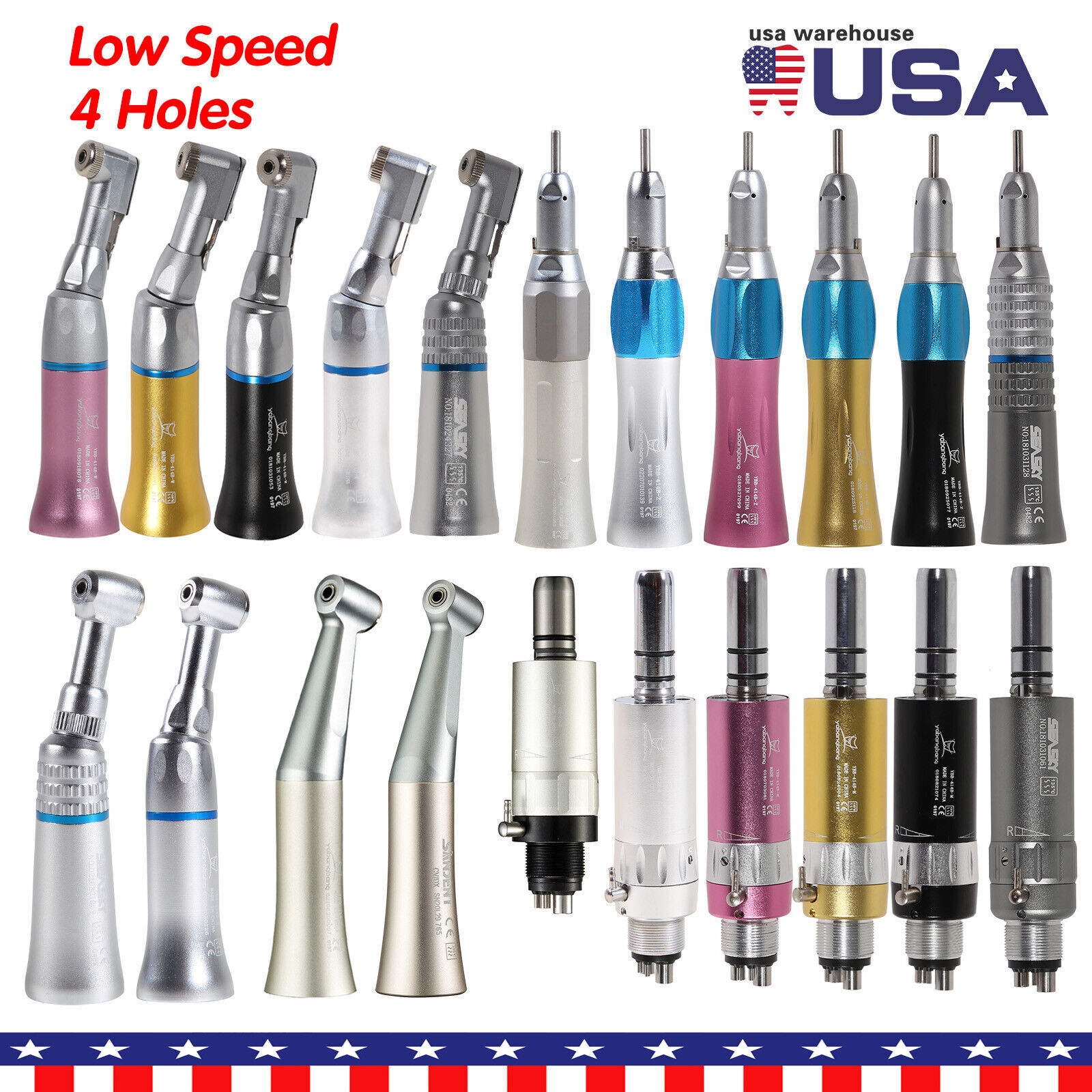 Slow Speed Dental Handpiece Nosecone/contra angle/ air motor NSK style colorful
