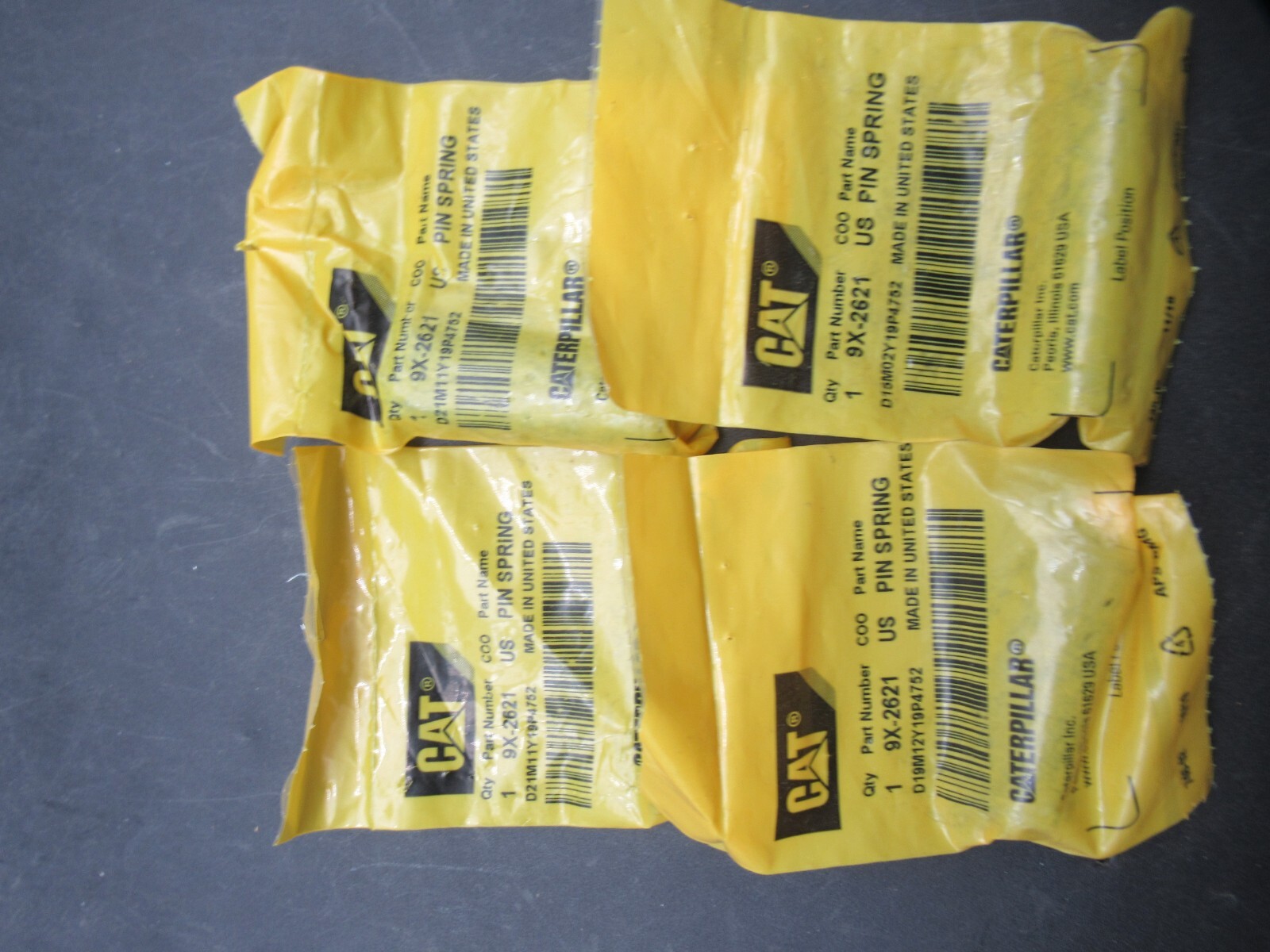 LOT OF 4- Genuine Caterpillar CAT 9X-2621 50.00mm Long Connex Spring Pin 9X2621
