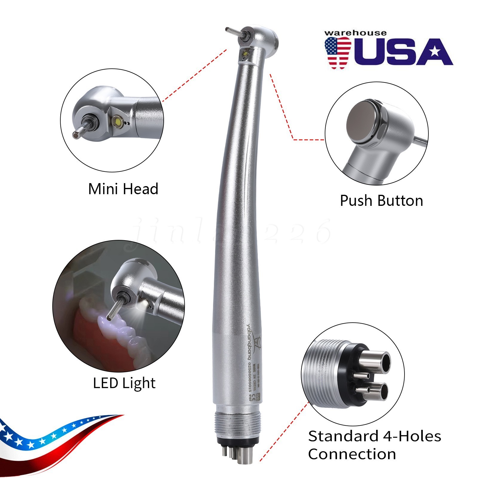 10* NSK PANA MAX Style Dental High Speed Handpiece Push Button 4Hole Air Turbine