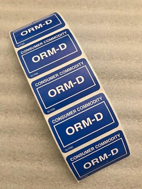5 ORMD ORM-D 1.5 x 2.5 inch «other» HAZMAT Qty Shipping Label Sticker UPS Fedex