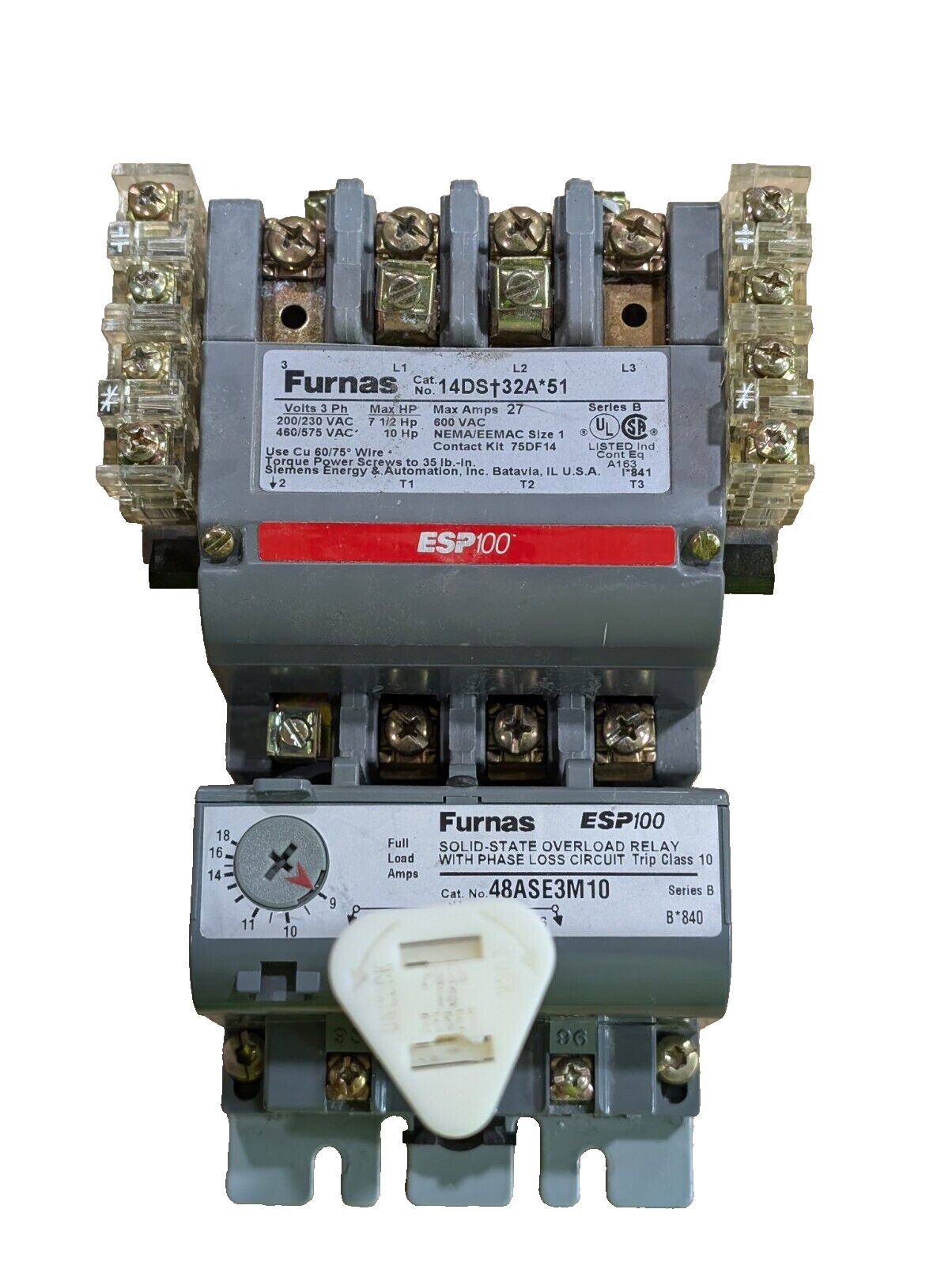 Furnas 14DS+32A*51 27A 600V~ Solid-State Overload Relay Used