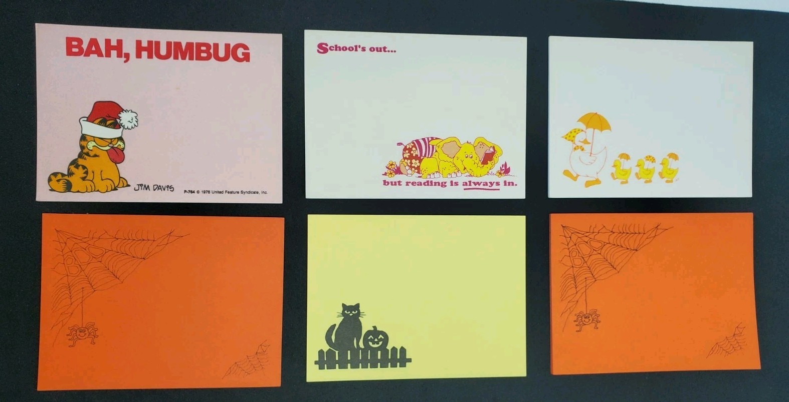 Lot 10 Vintage Post-It Note Self Stick Pads Garfield 1978 Scholastic 1988-91