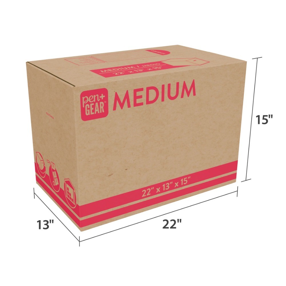 (10 pack) Pen+Gear Medium Moving Boxes, 22 in. L x 13 in. W x 15 in. H, Kraft