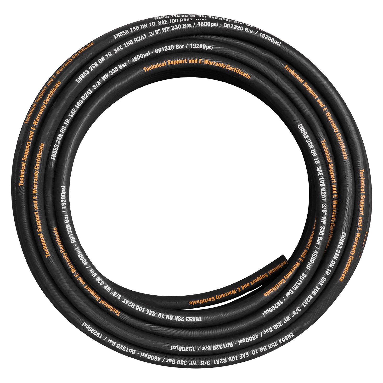 VEVOR Hydraulic Hose 3/8″ Coiled Hydraulic Hose 100ft Hydraulic Hose 5000 PSI