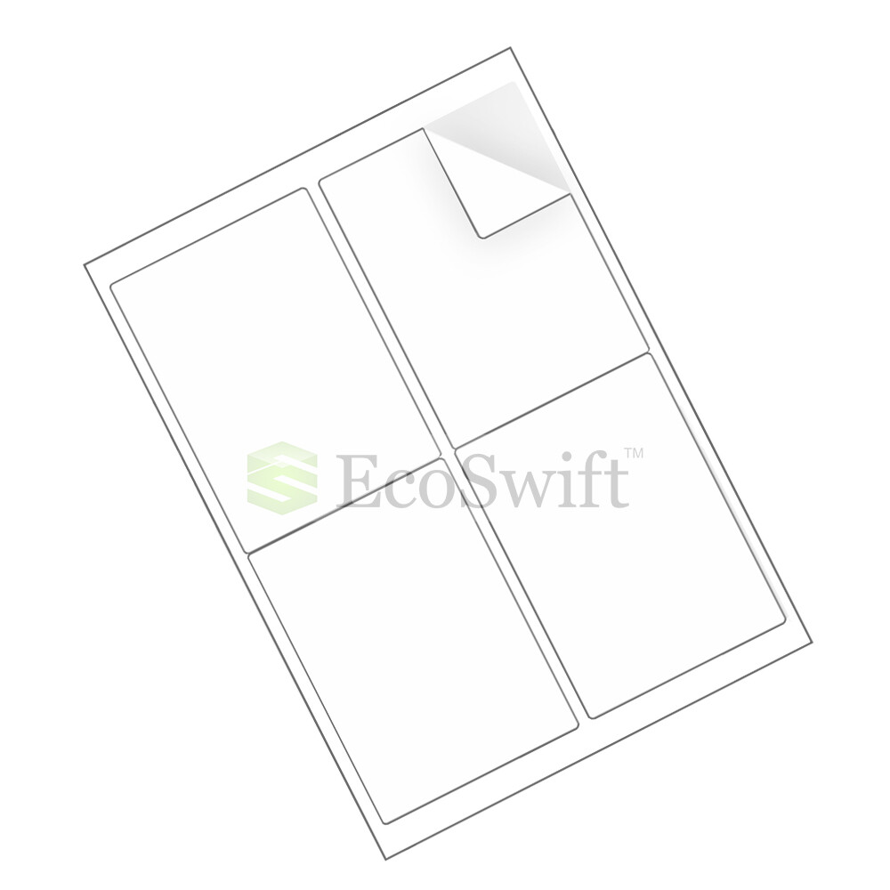 4-40,000 LOT 4 x 5 «EcoSwift» Laser Address Shipping Adhesive Labels 4 per sheet