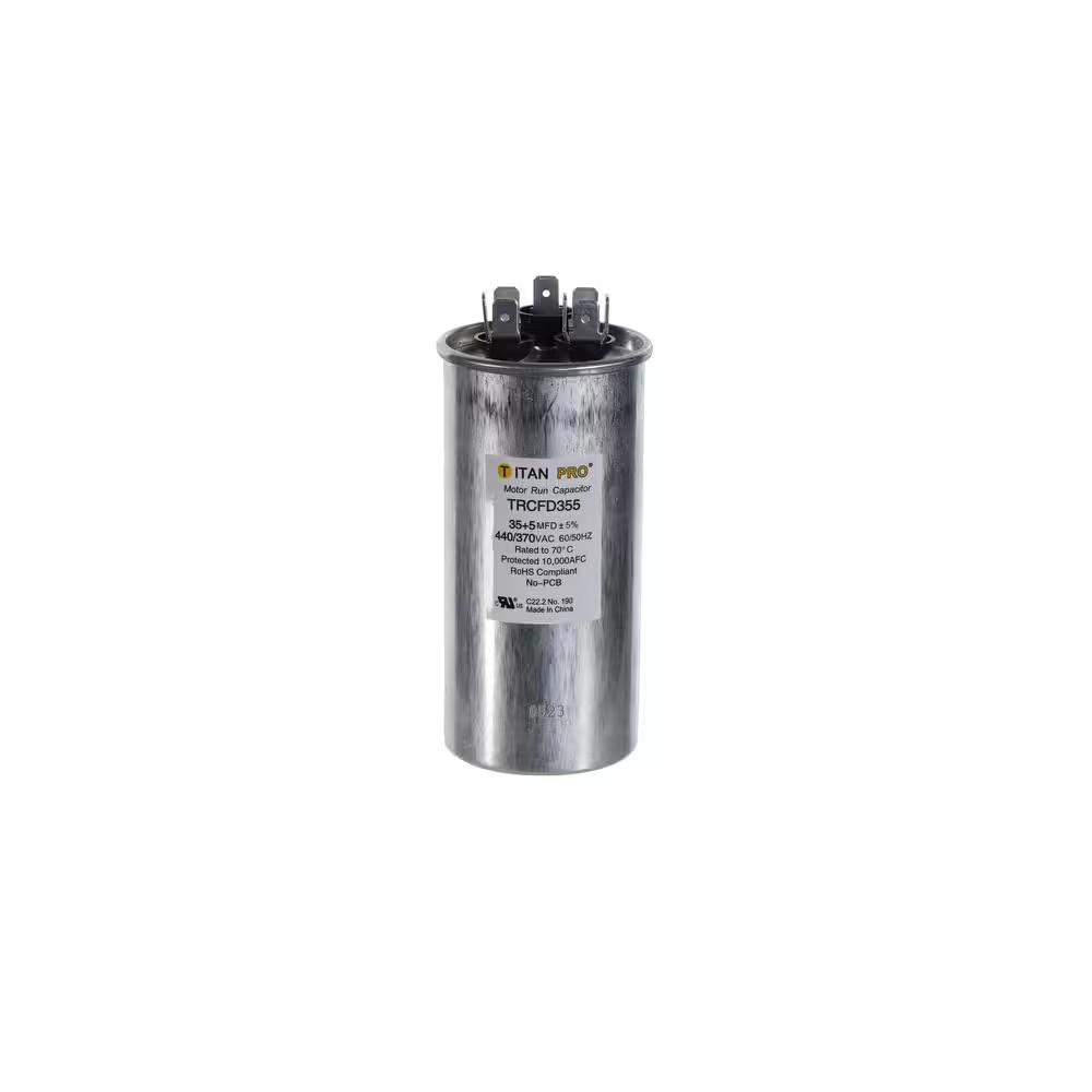 TITAN PRO 35 plus 5 MFD 440/370V Dual Voltage round Run Capacitor