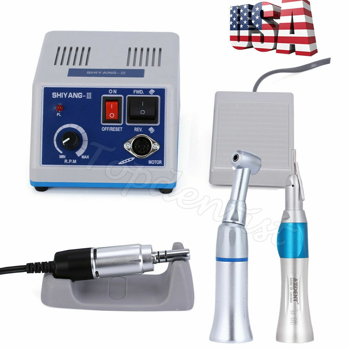 Dental Lab Marathon Electric Micromotor Polisher/Contra Angle Straight Handpiece