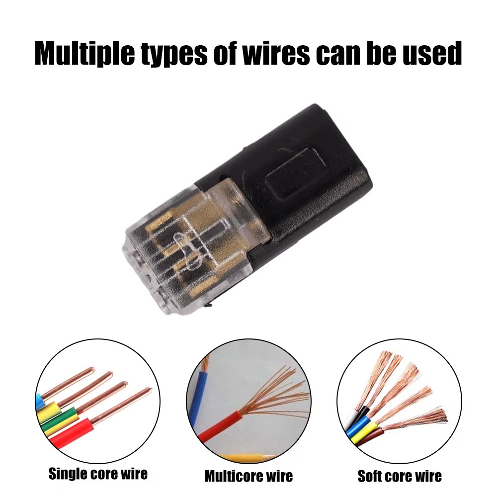 200/1Pcs Double Wire Plug-In Connectors 2 Pin Way Plug Electric Wire Snap Connec