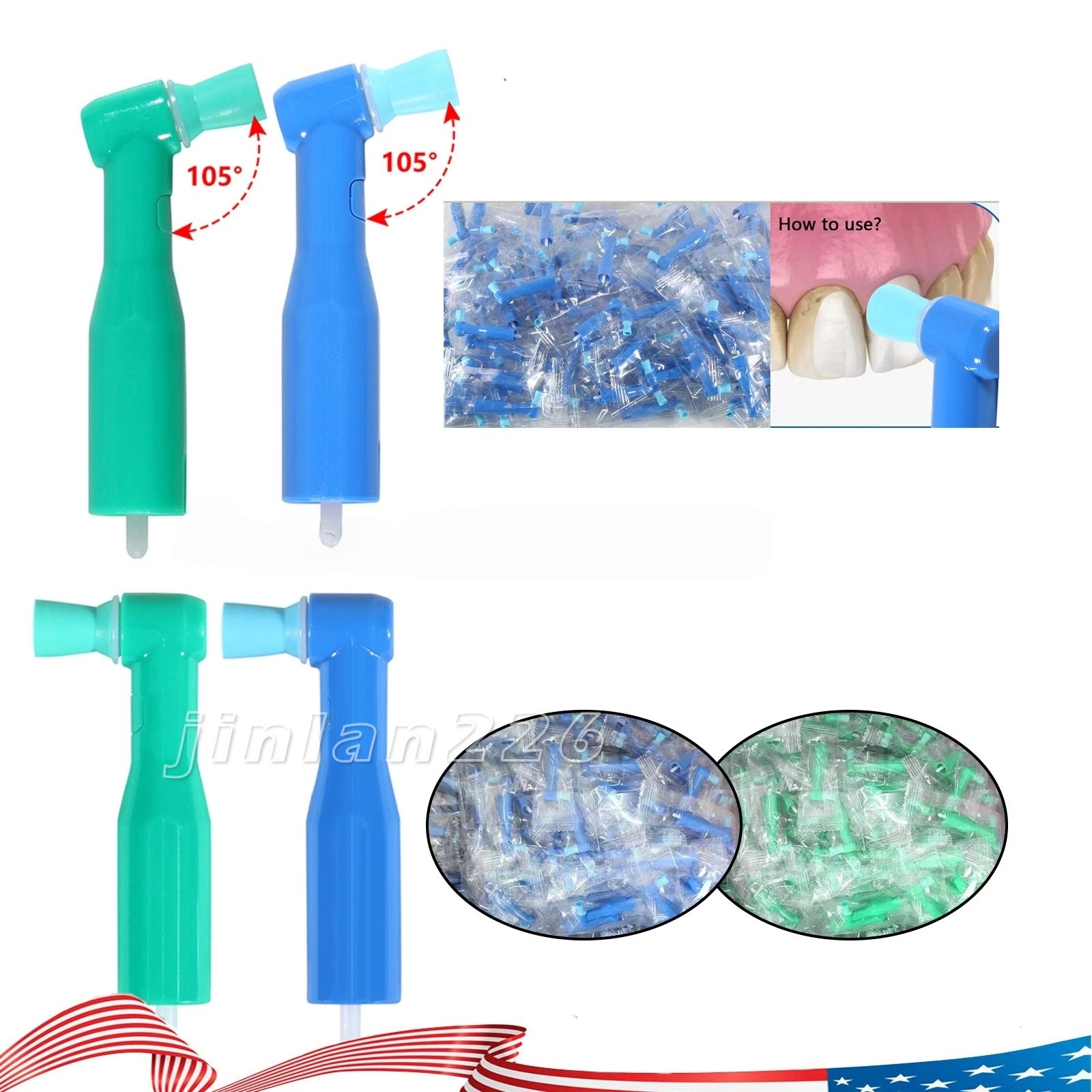 500pcs Dental Disposable Prophy Angle Soft or Firm Cup Latex-Free 4 Choice
