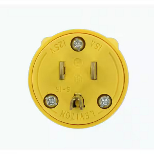 15 Amp 125-Volt 3-Wire Plug Yellow