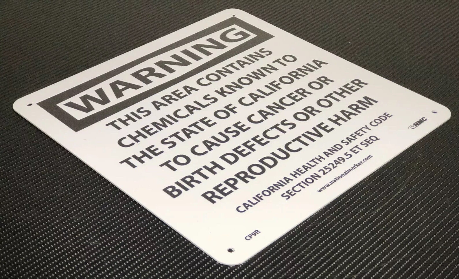 NMC CP9R California Prop 65 Warning This Area Contains Chemicals 10” Sign