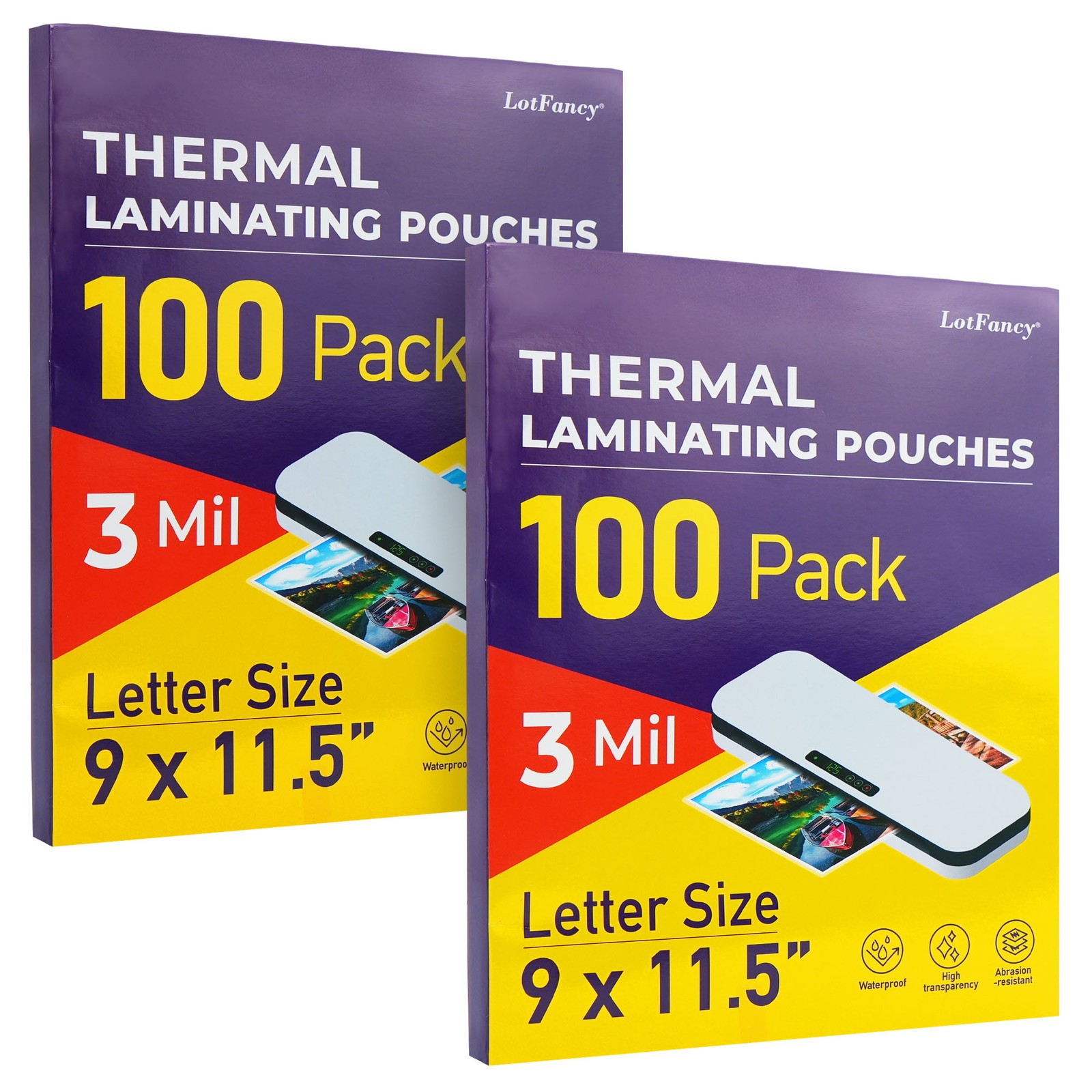 200 Pack 3 Mil 9 x 11.5″ Letter Size Thermal Laminating Laminator Pouches Sheets